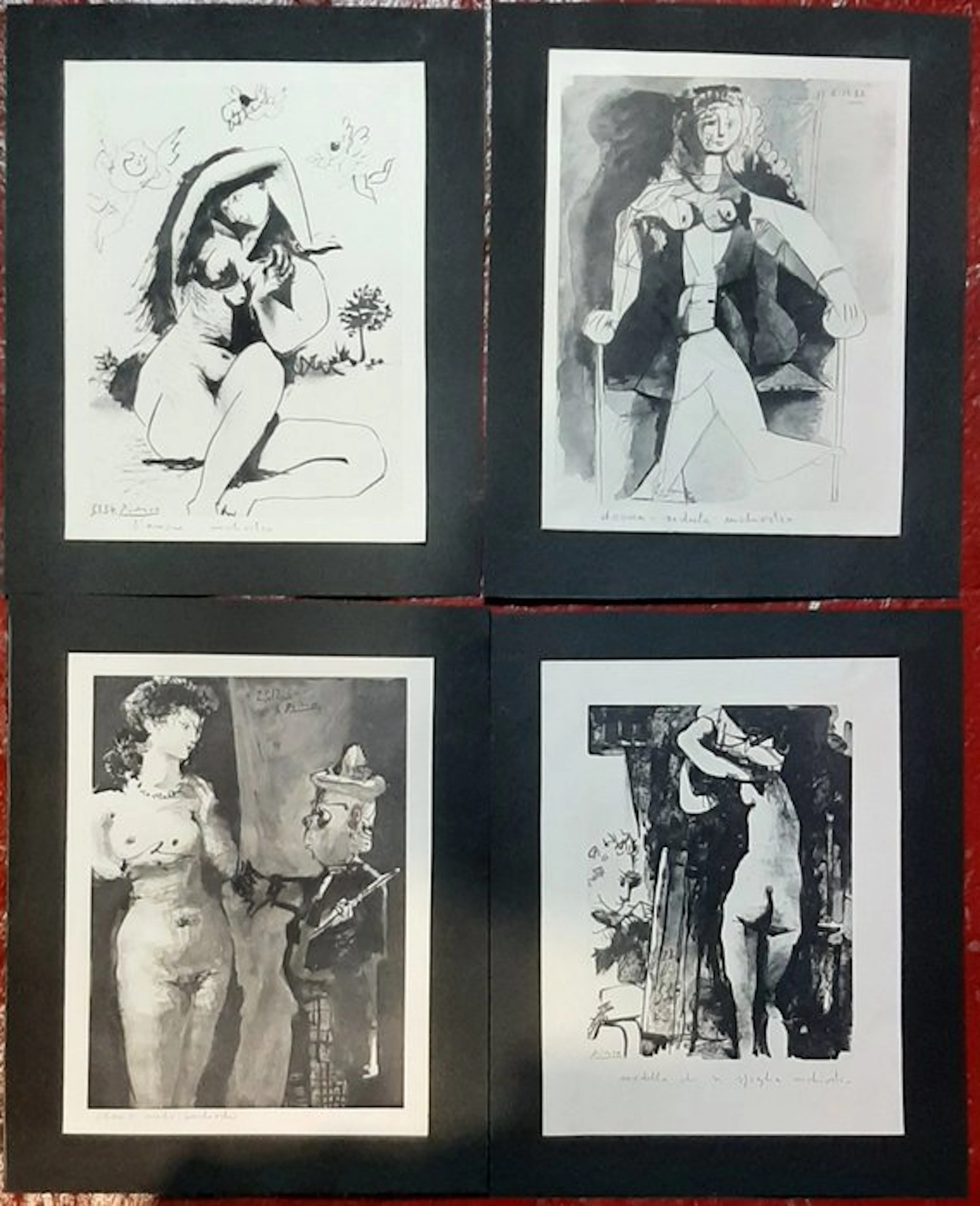 Pablo Picasso (1881-1973) - La Comedie Humaine - 4 Eliotipie, Verve 1954 Parigi