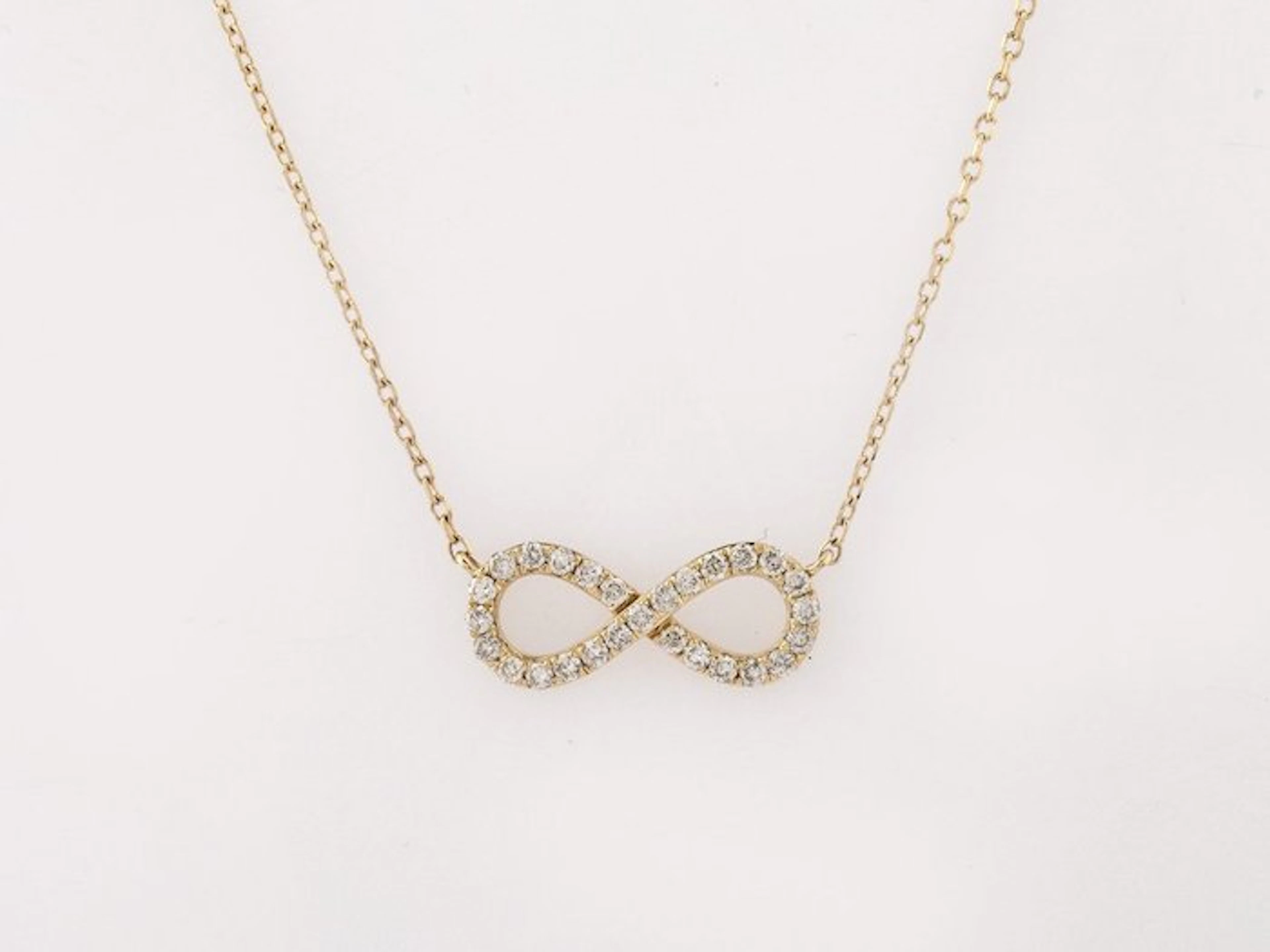 Necklace with pendant - 14 kt. Yellow gold - 0.21ct. tw. Diamond (Natural)