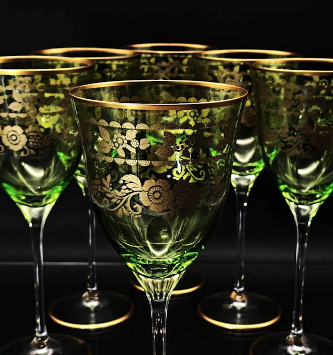Artemisia - Drinking set (6) - Crystal, Gold zecchino
