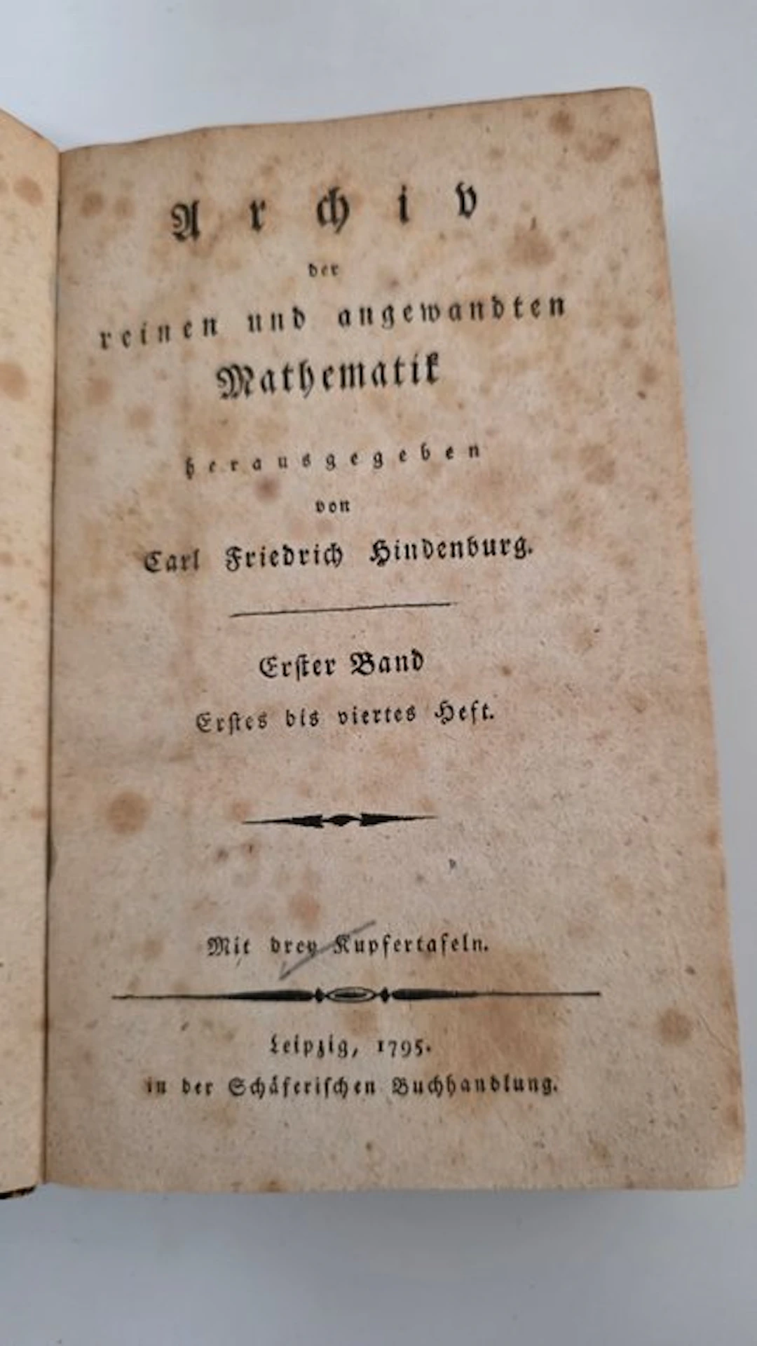 Carl Friedrich Hindenburg - Archiv der reinen und angewandten Mathematik