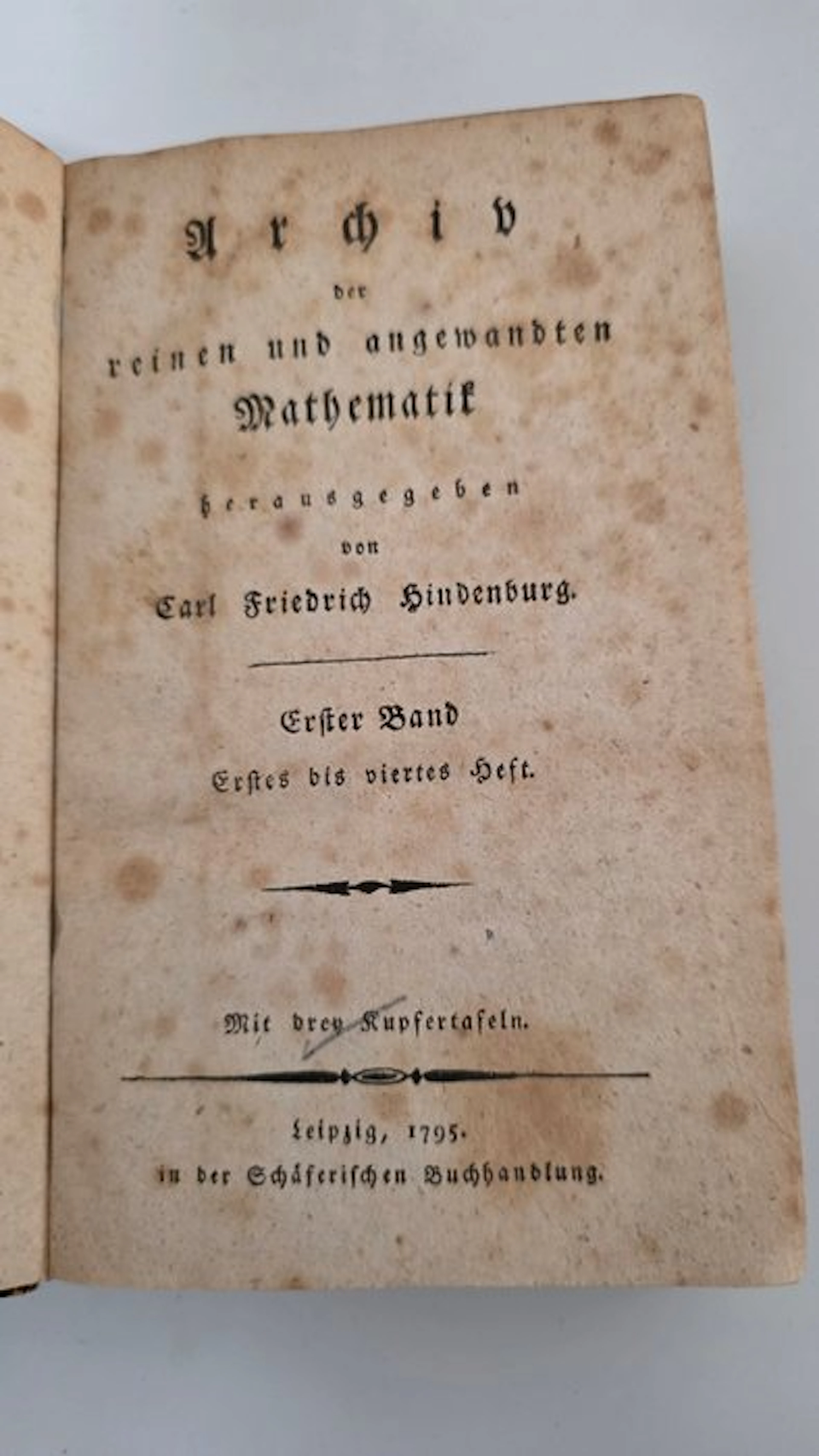Carl Friedrich Hindenburg - Archiv der reinen und angewandten Mathematik
