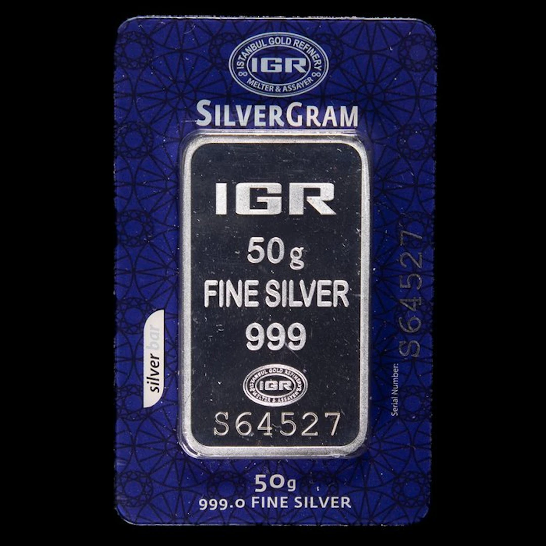 50 grams - Silver .999 - IGR, UAE - Sealed & with certificate (No