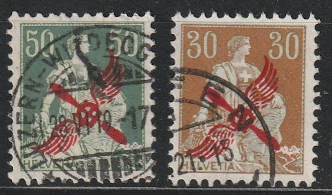 Switzerland 1919/1920 - Propeller print. - SBK nr F1 - F2