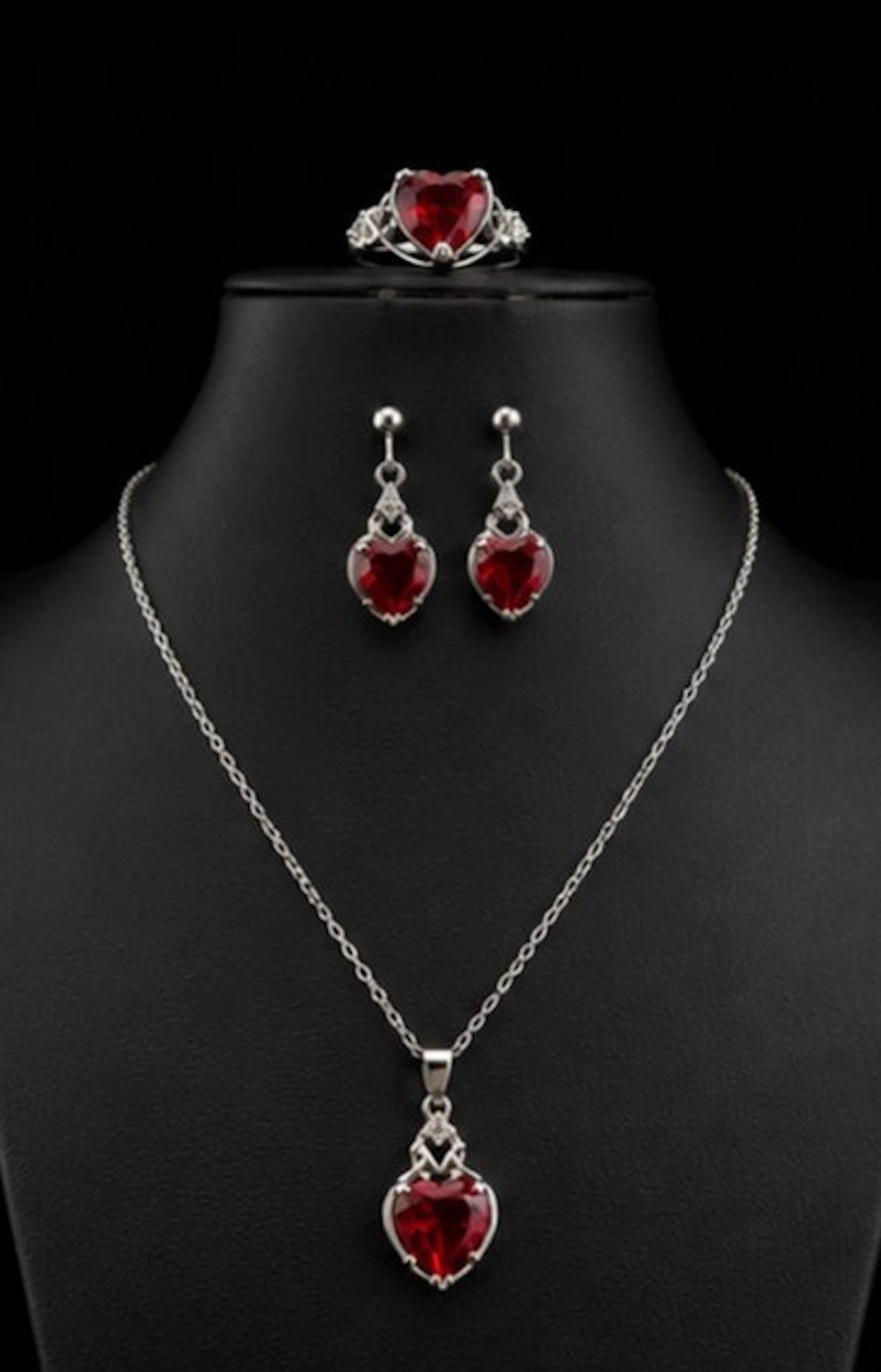 Themed collection - 925 silver Set 3 pieces : Pendant, ring and earrings