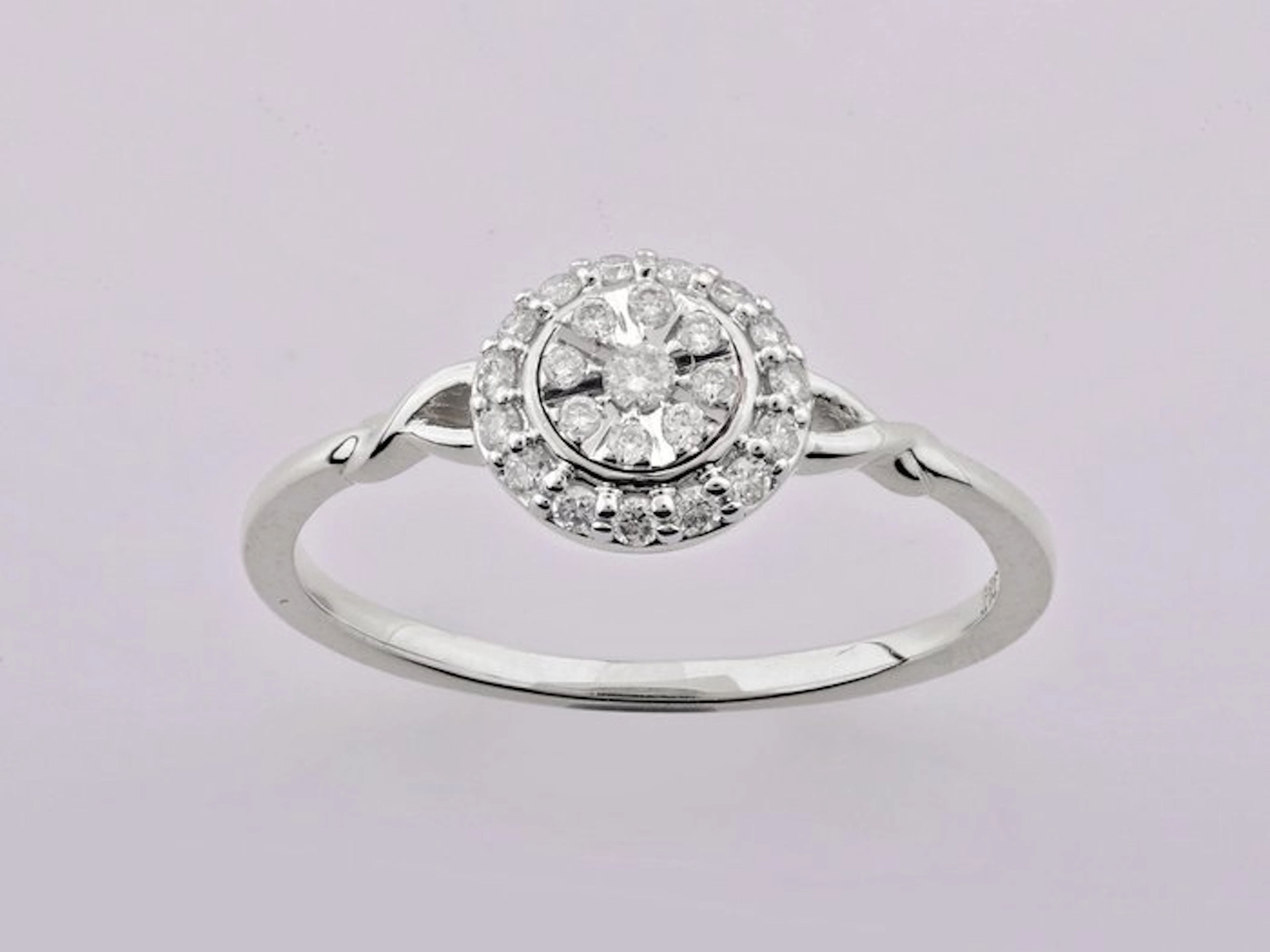 Ring - 14 kt. White gold - 0.20ct. tw. Diamond (Natural)