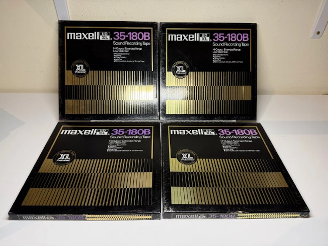 Maxell - UD XL 35-180B 10.5Inch Metal Reel Tapes 4-Piece Set Reel to reel audio