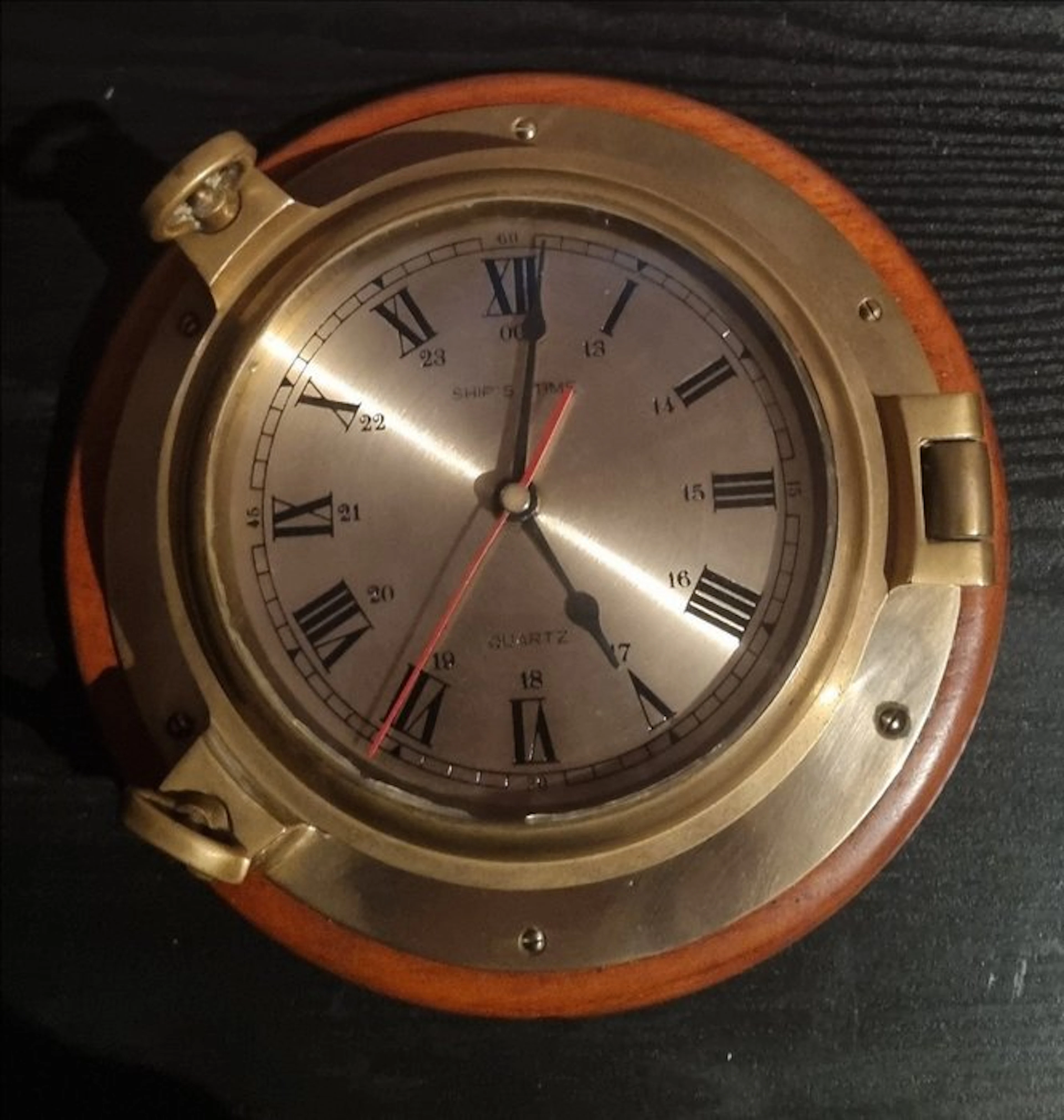 Wall clock - Copper - 1970-1980 - porthole heavy clock