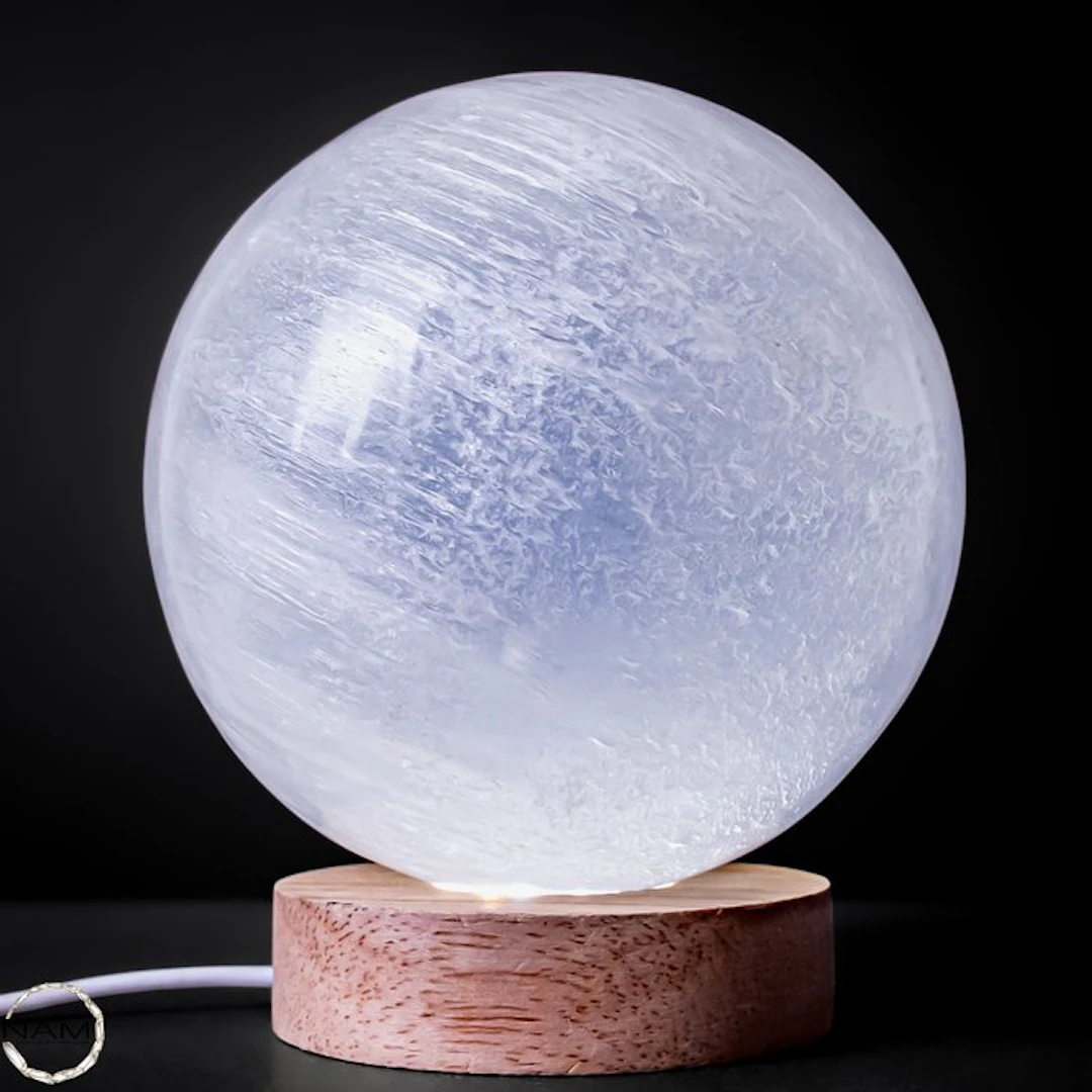 Selenite Sphere – Fascinating Crystal Art with shimmering...