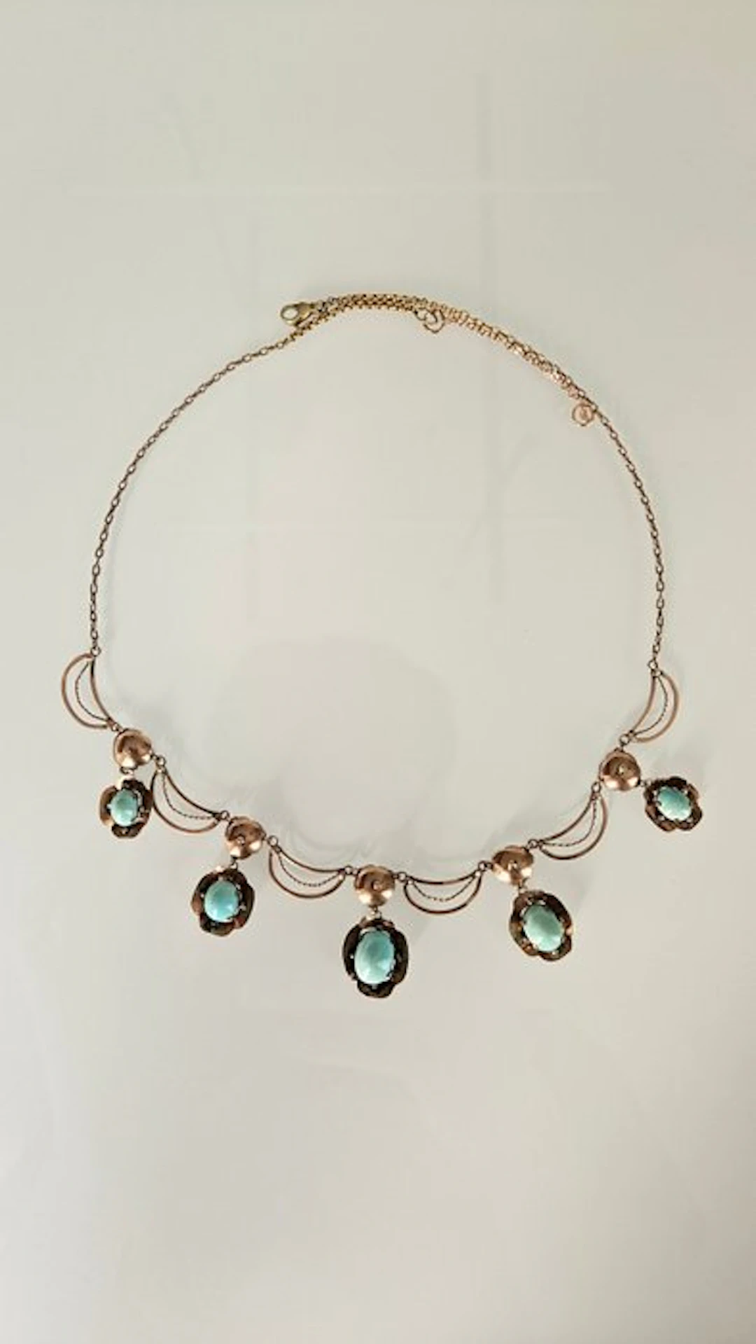 Necklace - 8 kt. Yellow gold Turquoise - Turquoise - Stamped 333