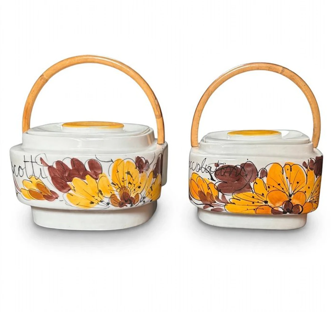 Ceramiche Lavoratti - Cookie jar (2) - Ceramic, Bamboo