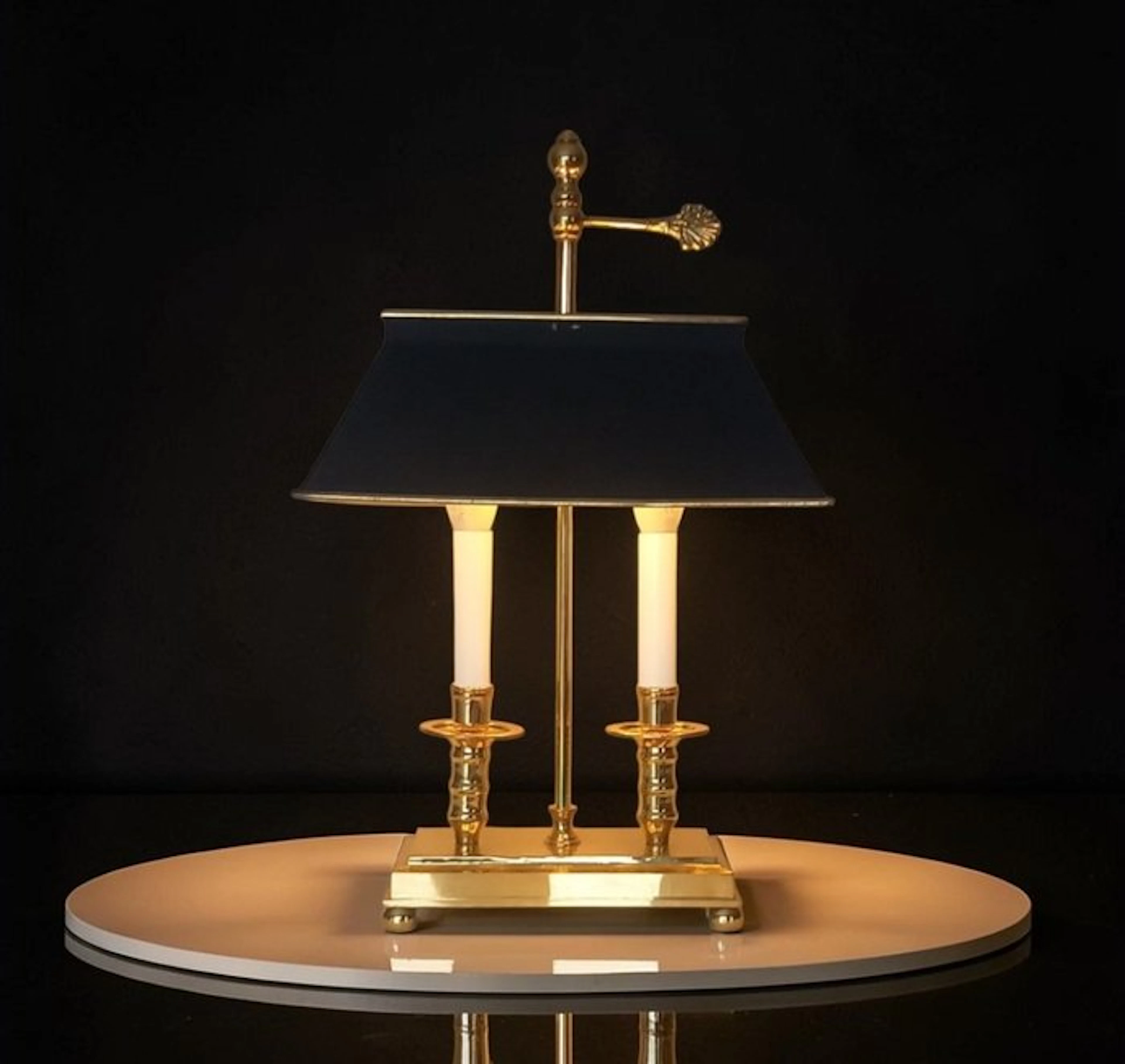 Bouilotte lamp - Two burners - Empire Style - Brass and Gold Metal