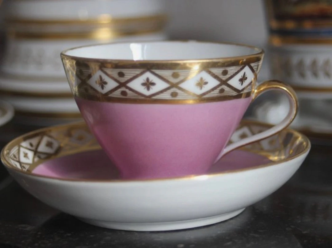 Porcelaine de Paris - Cup and saucer (2) - Tasse en...