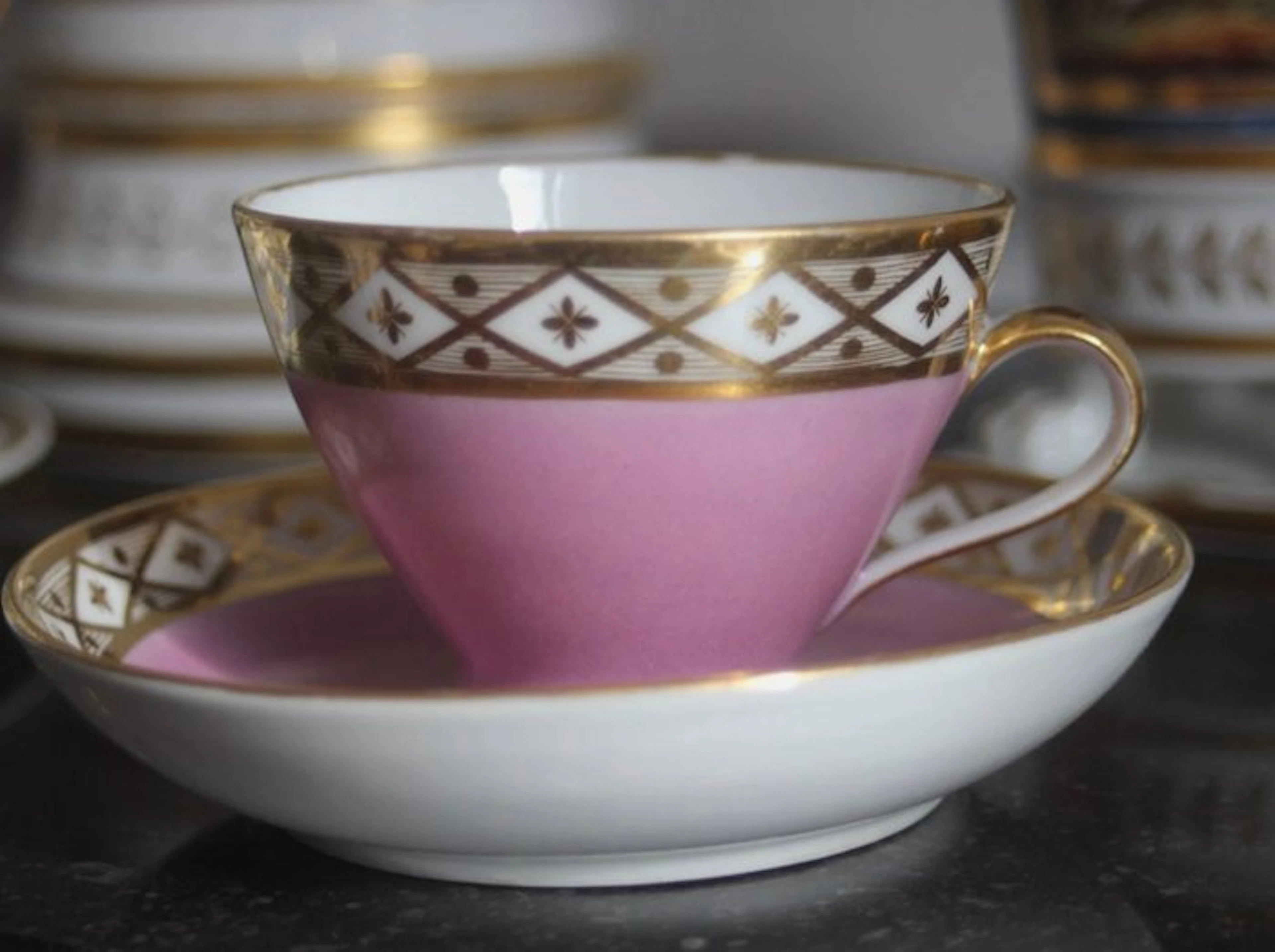 Porcelaine de Paris - Cup and saucer (2) - Tasse en...