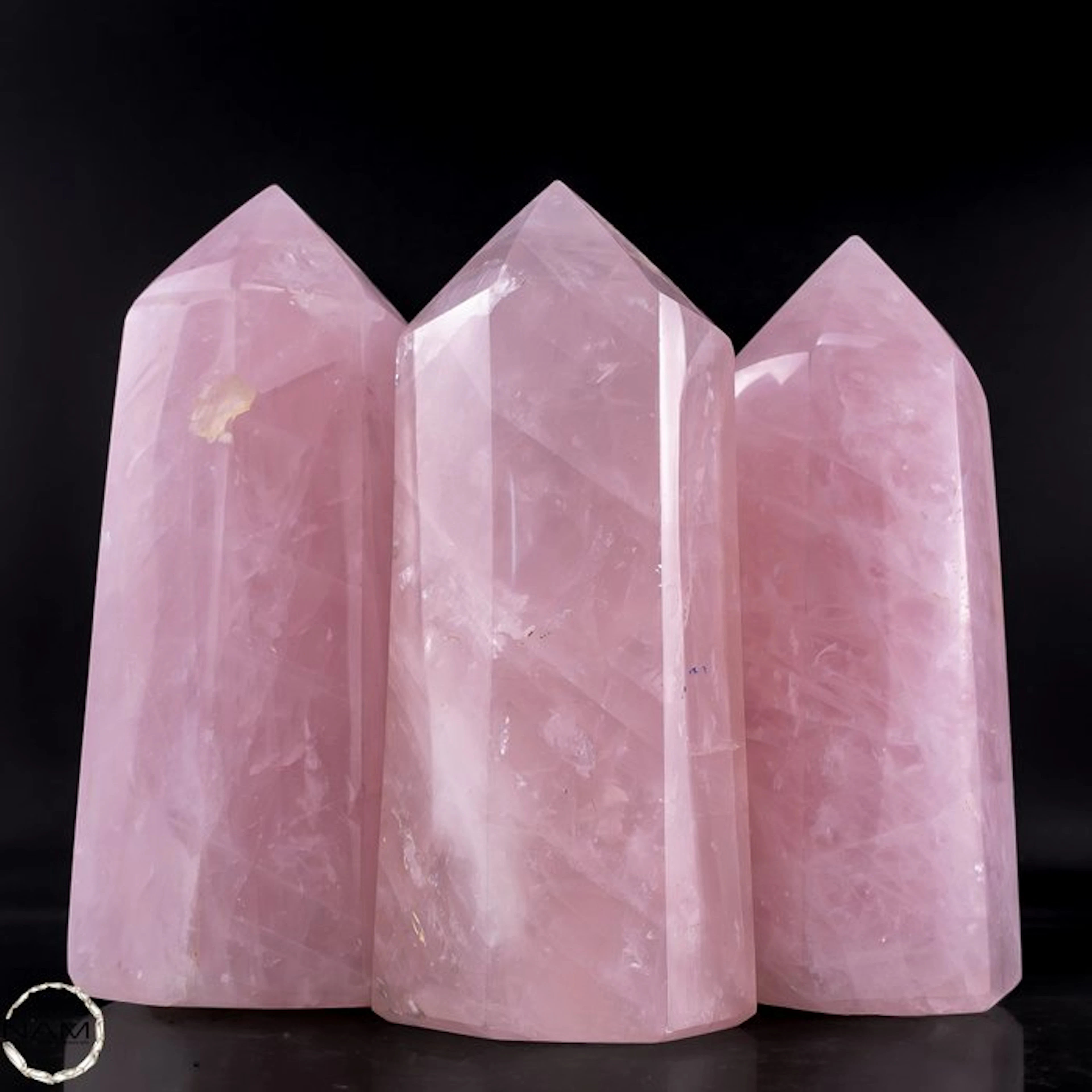 Natural rose quartz set from Brazil – 3 polished obelisks- 2287.71 g - (3)