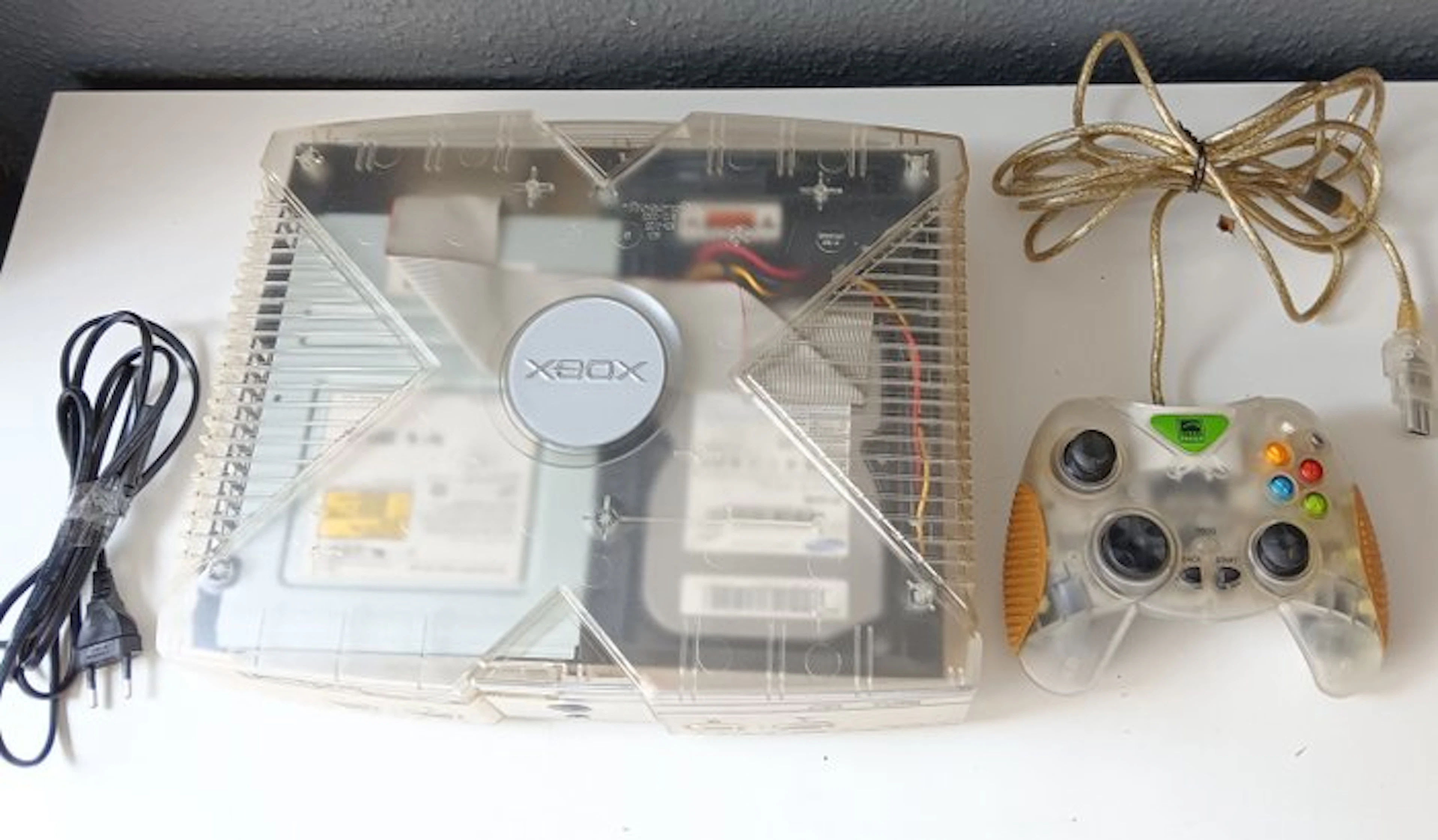 Xbox - Microsoft Crystal Edition console with a matching transparent controller