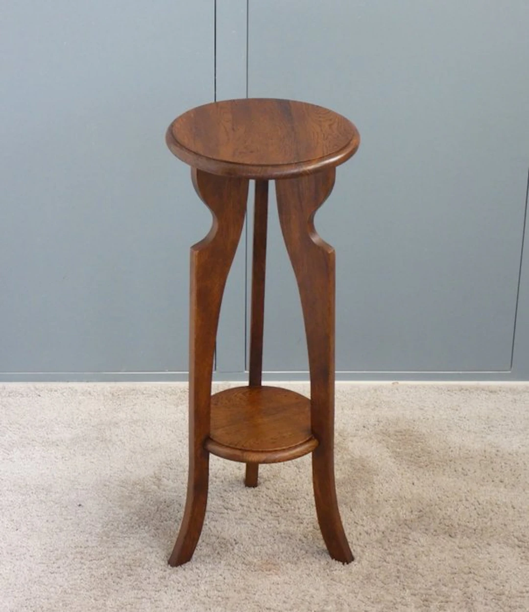 Plant table - Vintage side table - oak wood