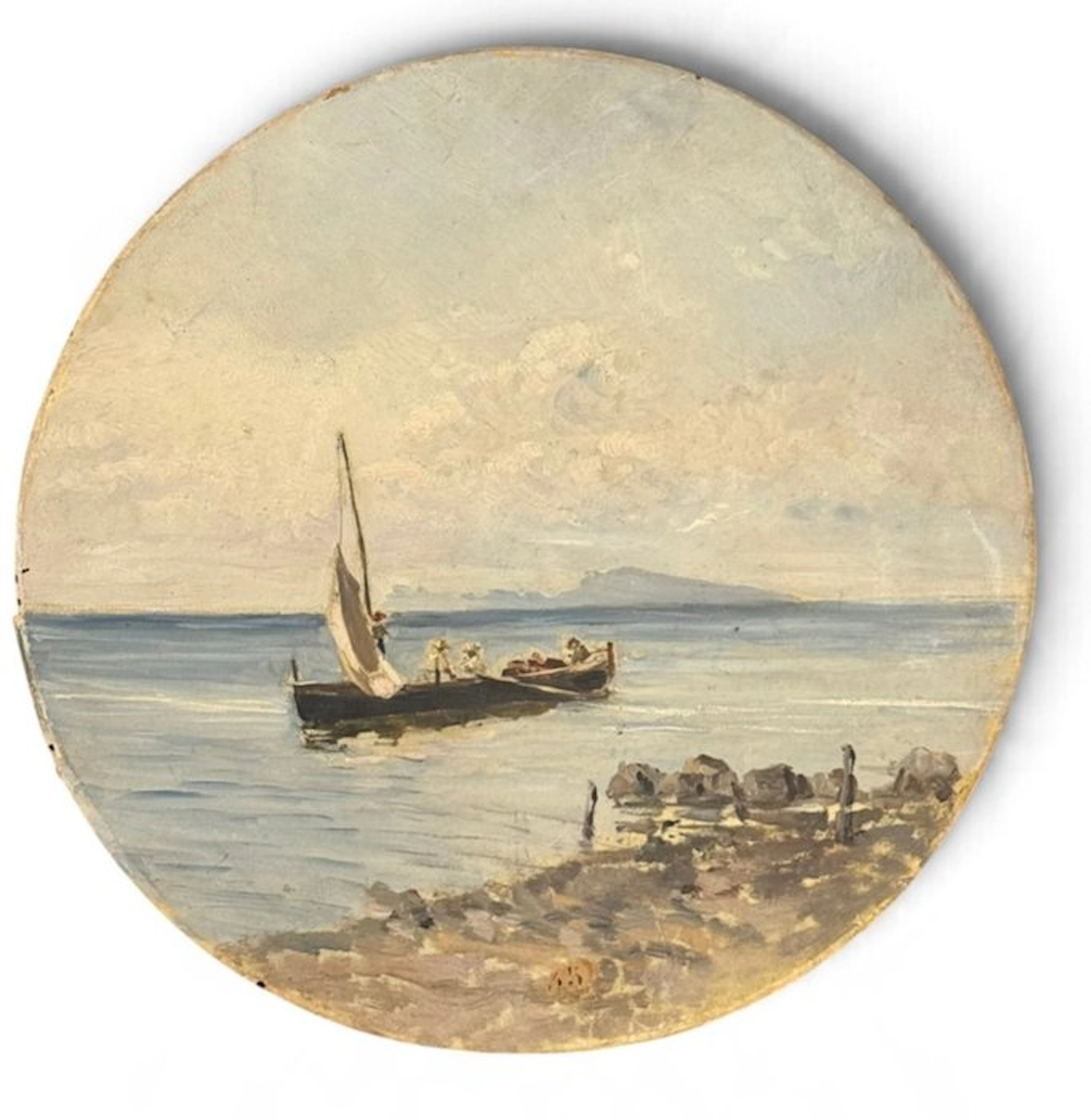 Domenico Battaglia (1842-1904) - Marina di Capri con Pescatori