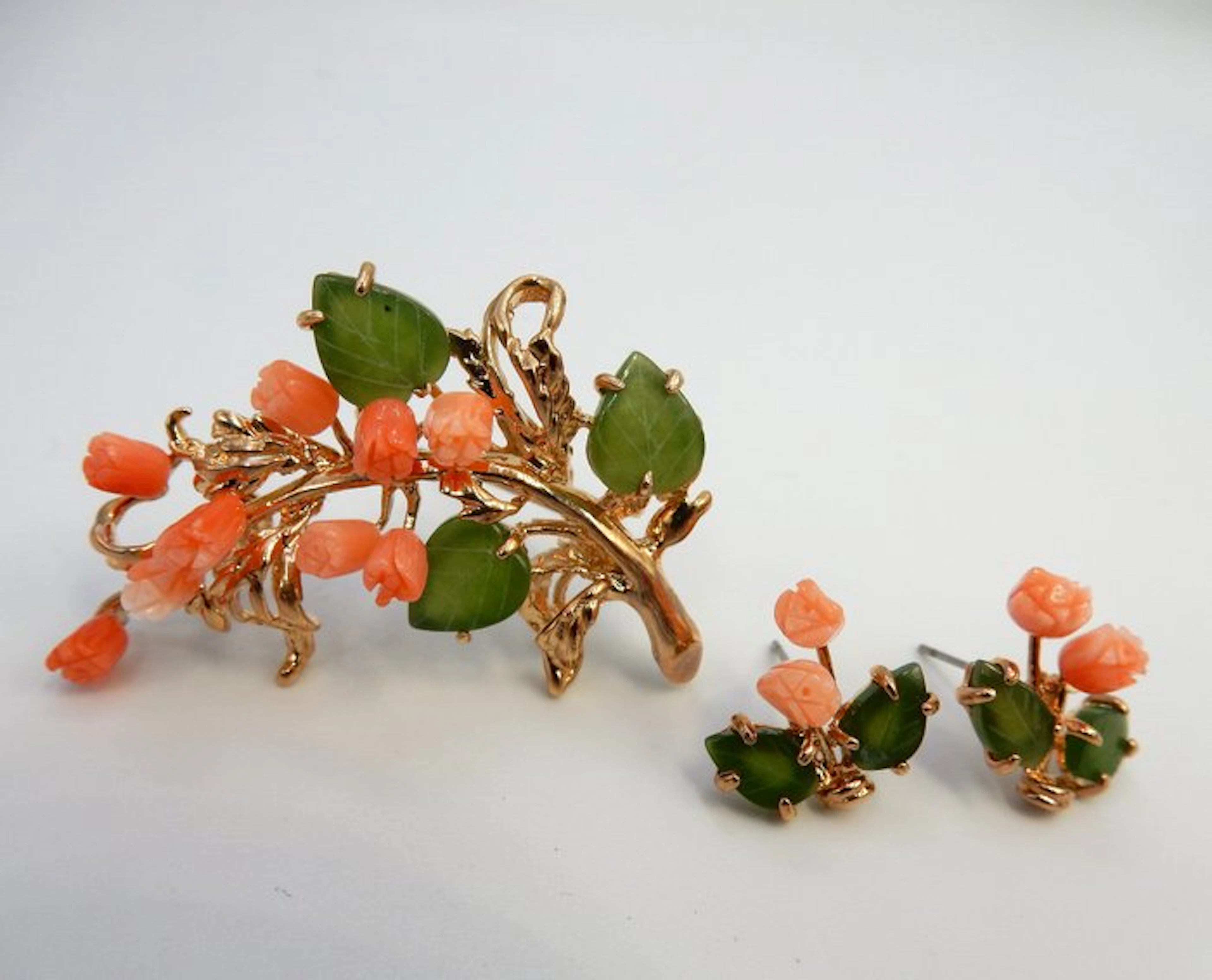Swoboda - Coral - Gold-plated - 2 piece jewellery set