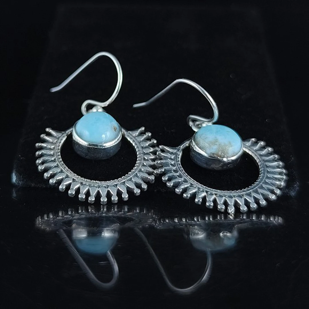 Larimar Cabochons - Height: 37 mm - Width: 22 mm- 6.47 g