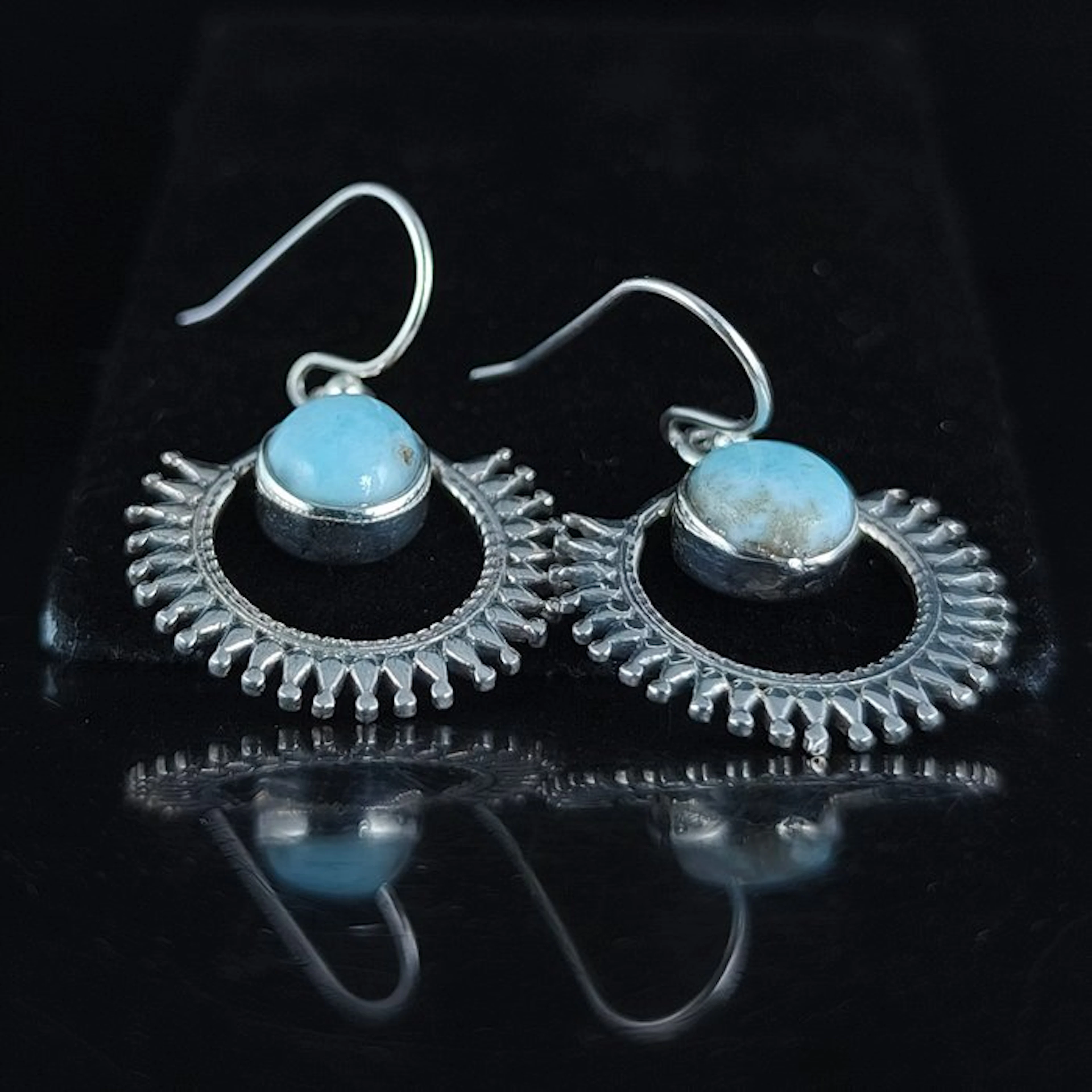 Larimar Cabochons - Height: 37 mm - Width: 22 mm- 6.47 g