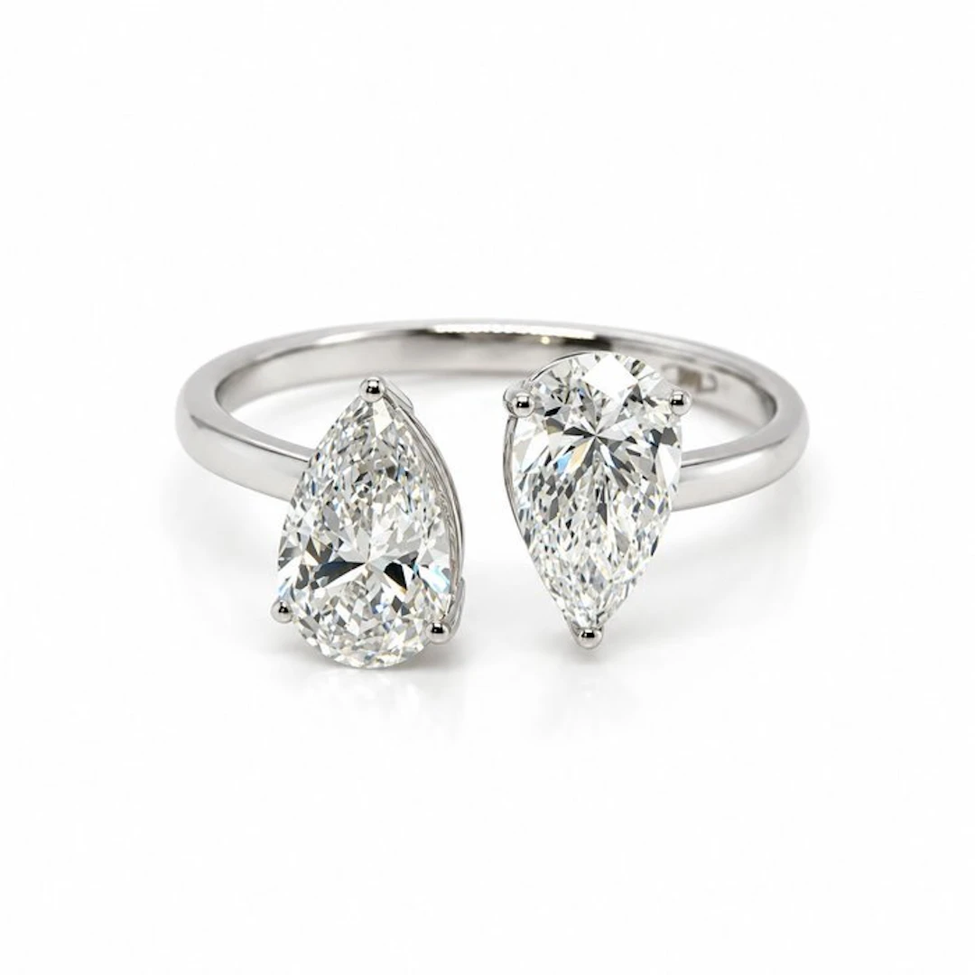 No reserve price - Ring - 14 kt. White gold - 2.16ct. tw. Diamond (Lab-grown)