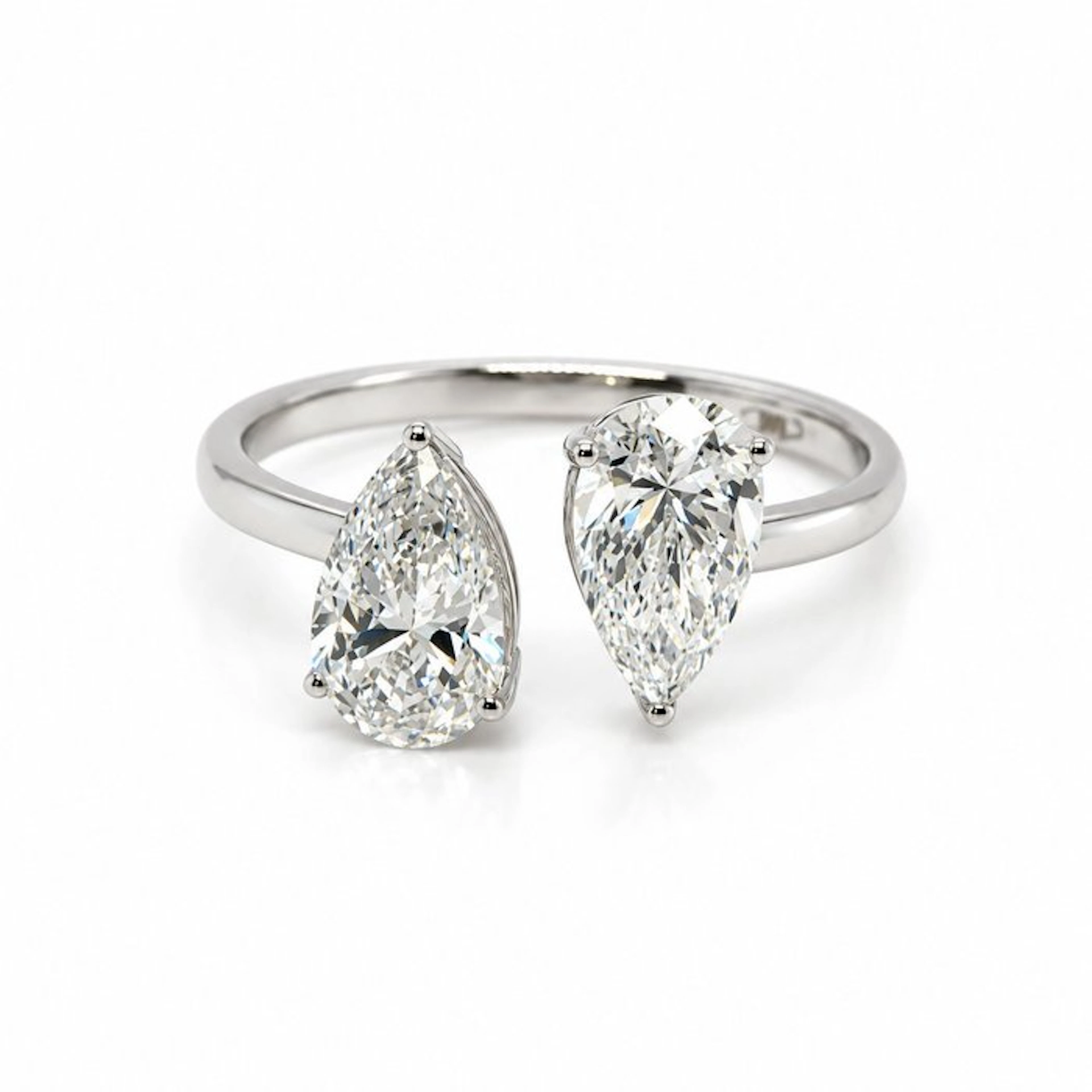 No reserve price - Ring - 14 kt. White gold - 2.16ct. tw. Diamond (Lab-grown)