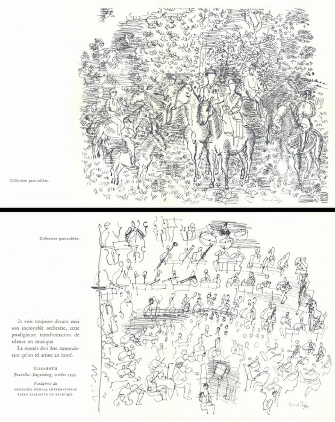 Raoul Dufy (1877-1953) - Lot de 2 lithographies : Les cavaliers & L'orchestre