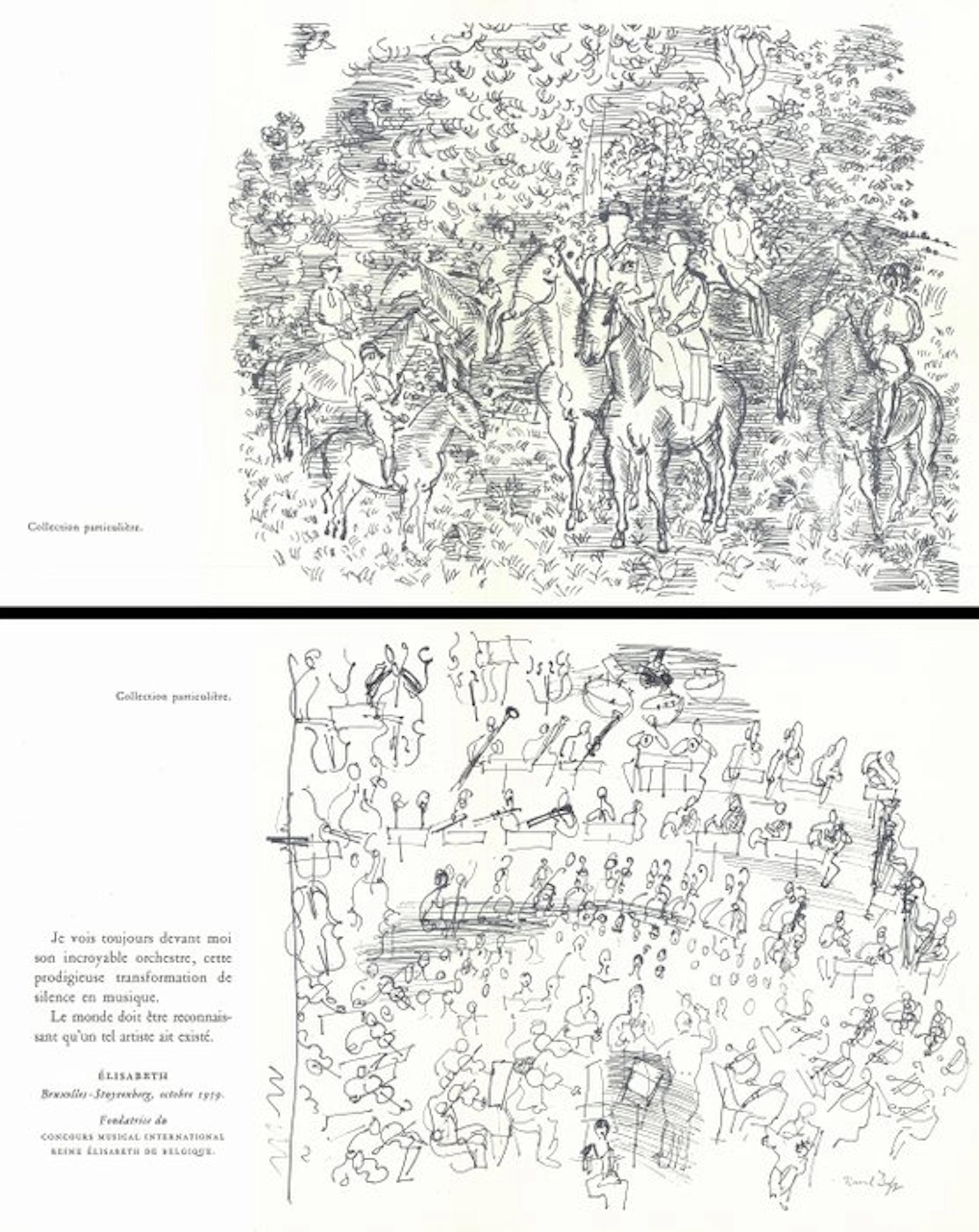 Raoul Dufy (1877-1953) - Lot de 2 lithographies : Les cavaliers & L'orchestre