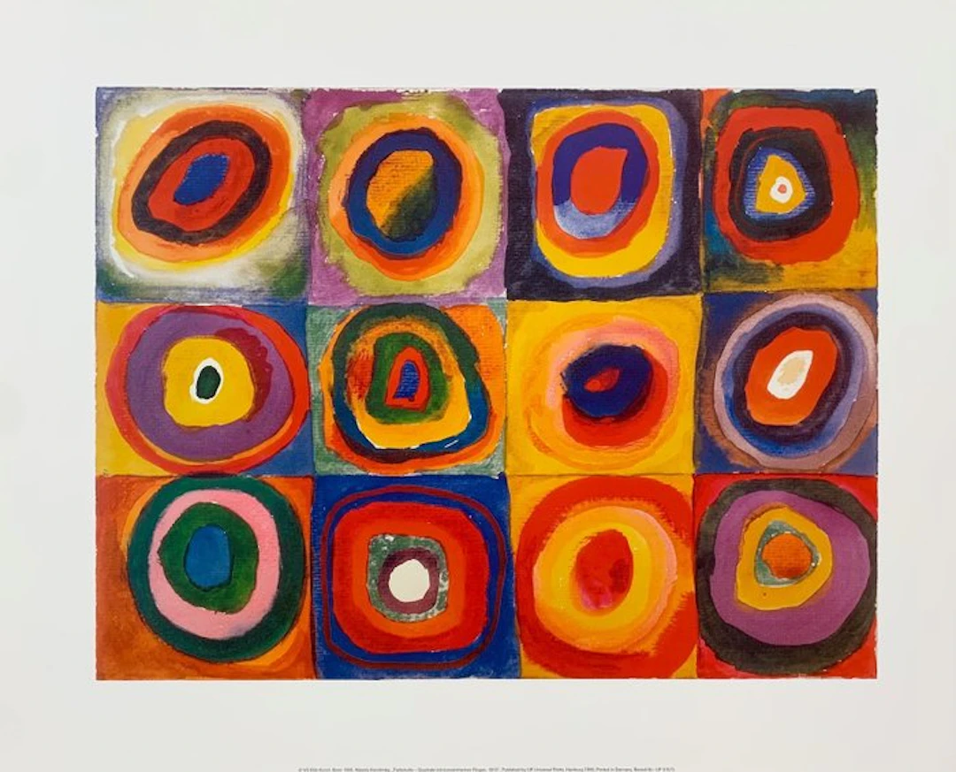 Wassily Kandinsky (after) - Square Circles - Artprint - 40 x 50 cm