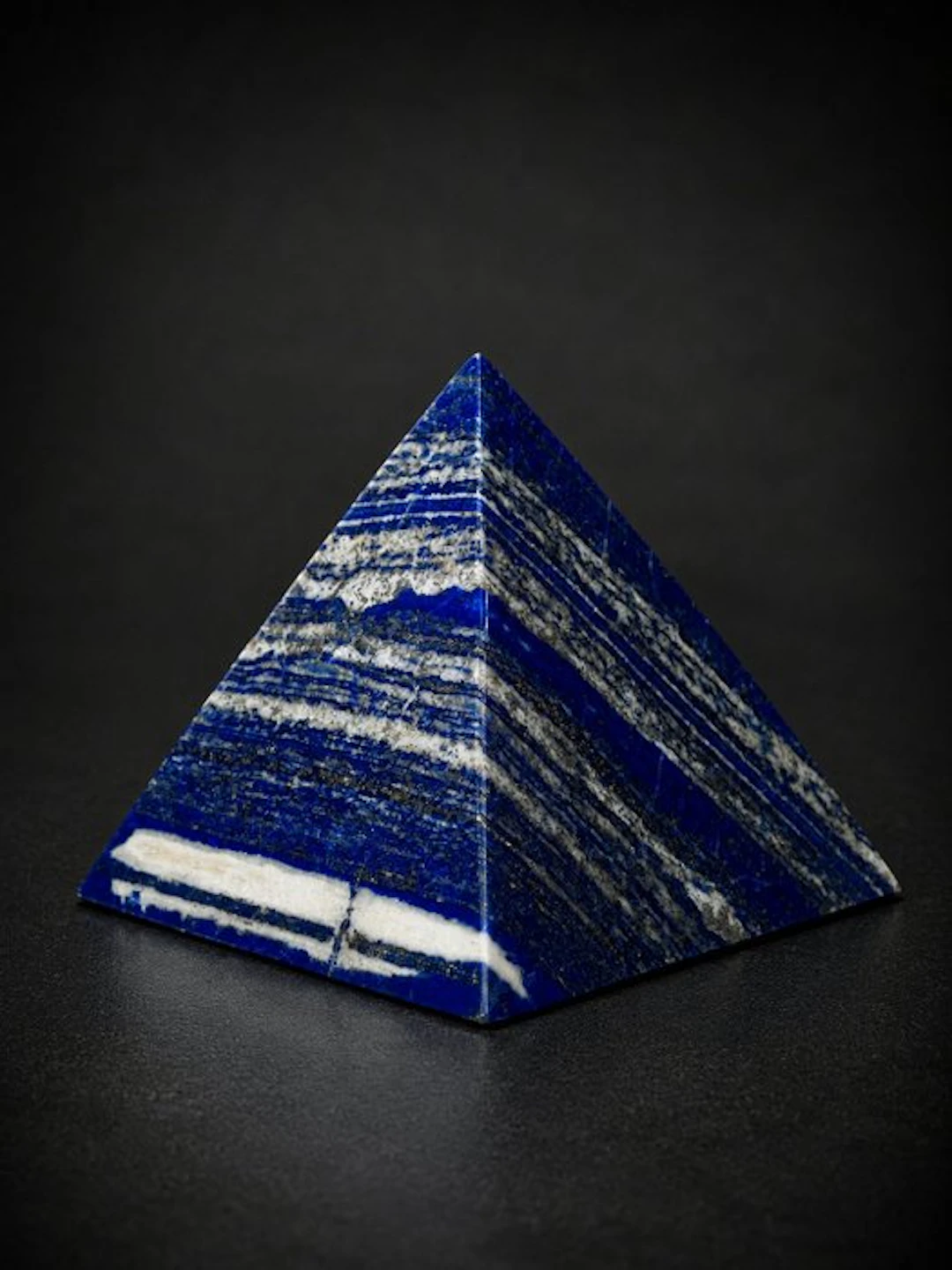 Premium Lapis Lazuli Pyramid Deep Royal Blue with Pyrite...