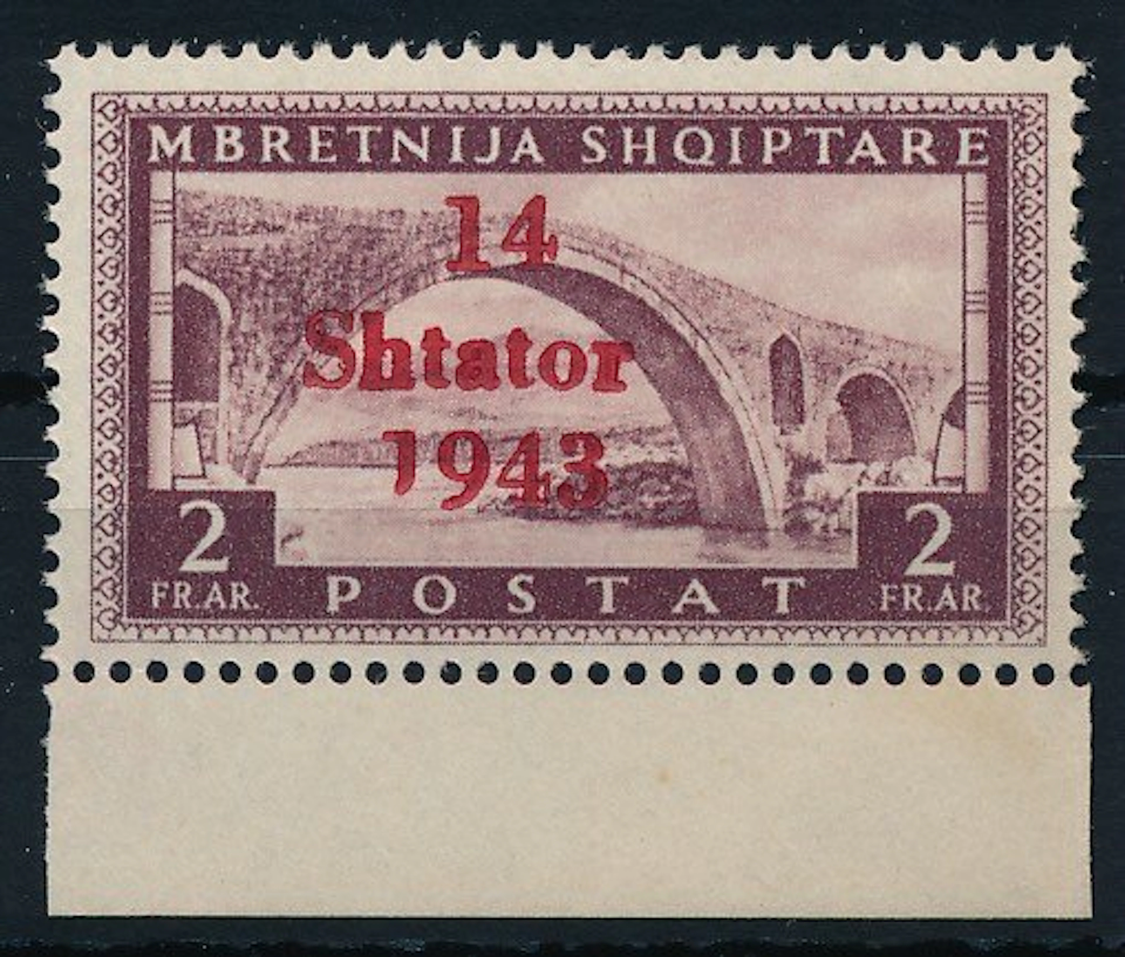 German occupation during World War II - Albania - 1943 - Albanian postage stamp