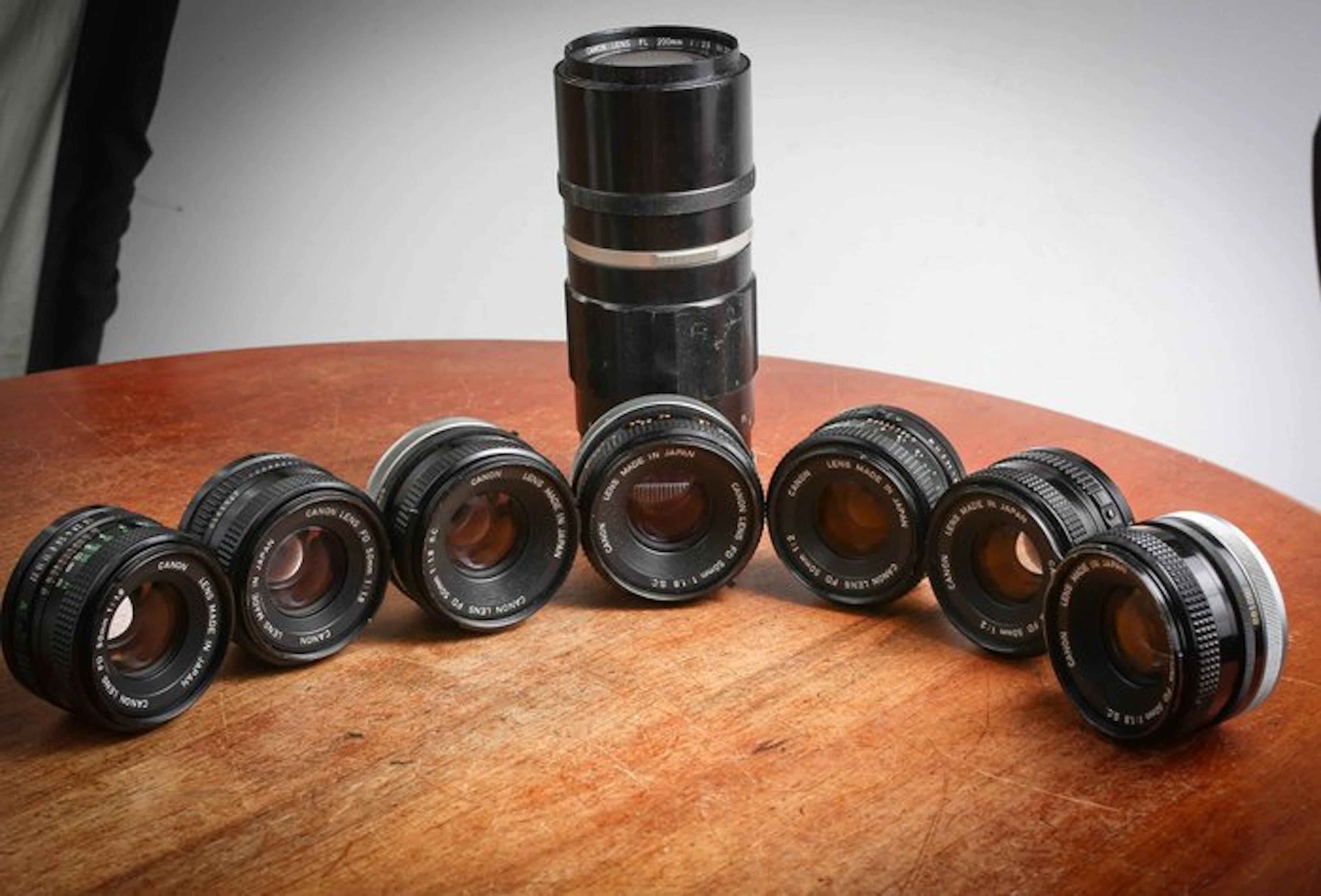 Canon 8 objectif Canon Lens FD 50mm 1:1.8 et 1:2 + 200mm...
