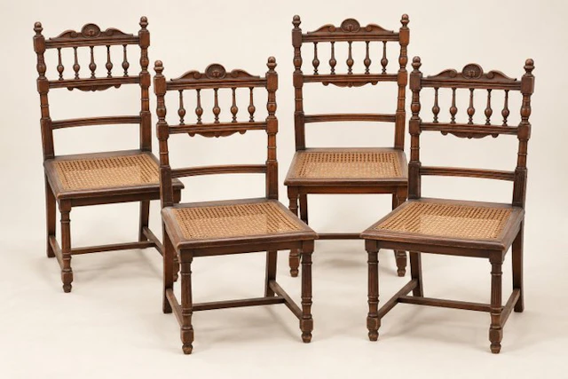 Chair (4) - Beech - Cannage Henri II