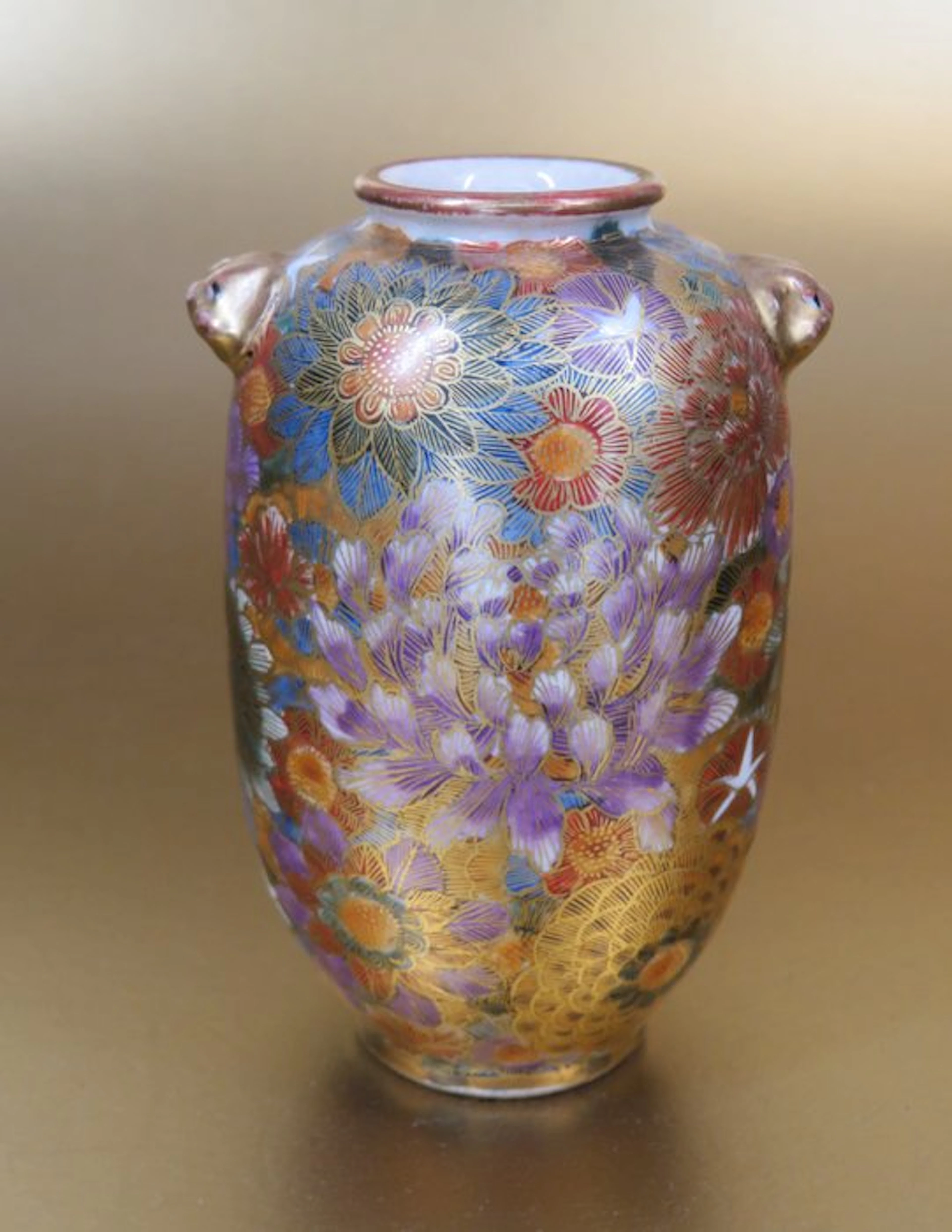 Kutani kinrande Satsuma vase