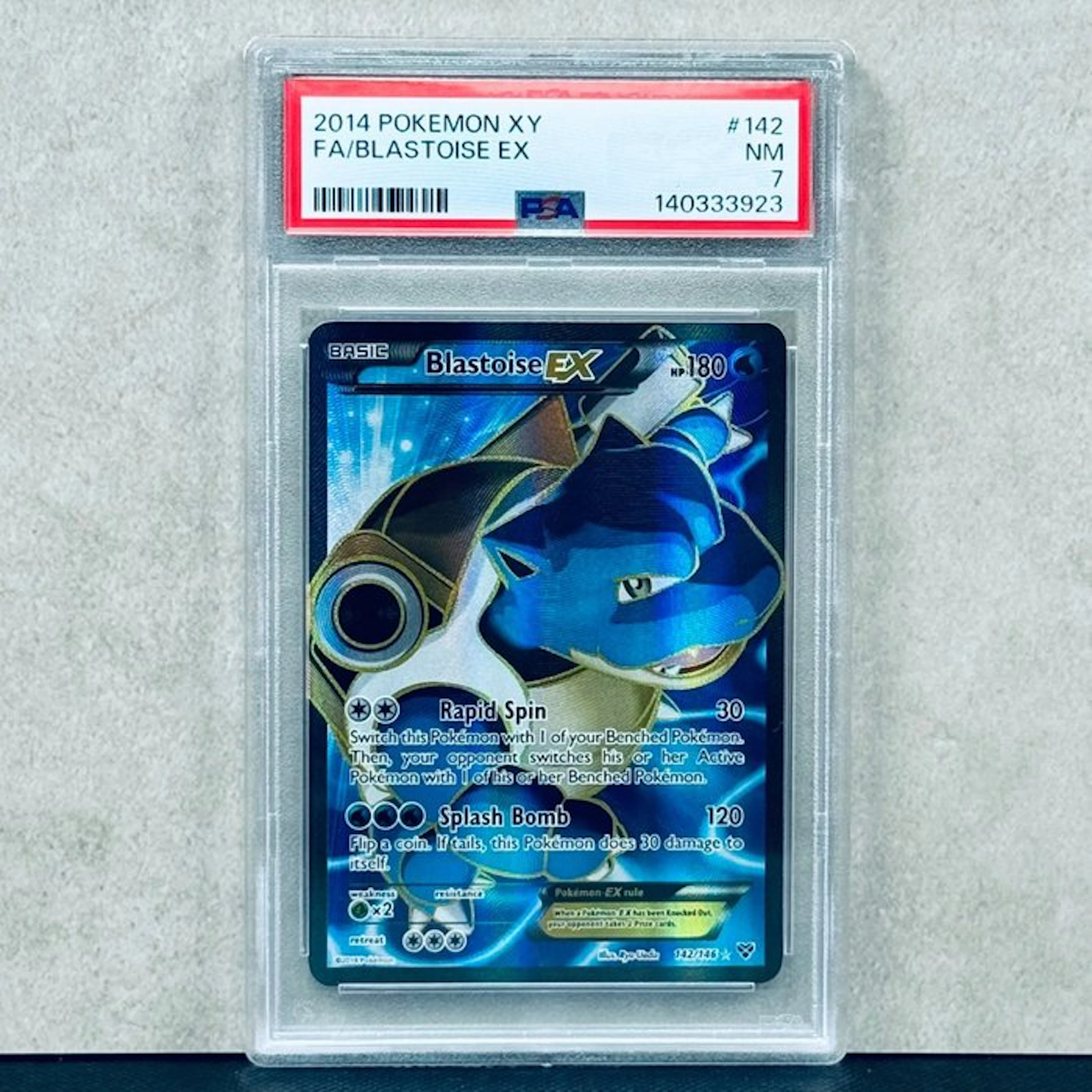 Pokémon Graded card - FA/Blastoise EX #142 2014 Pokemon XY - Pokémon - PSA 7