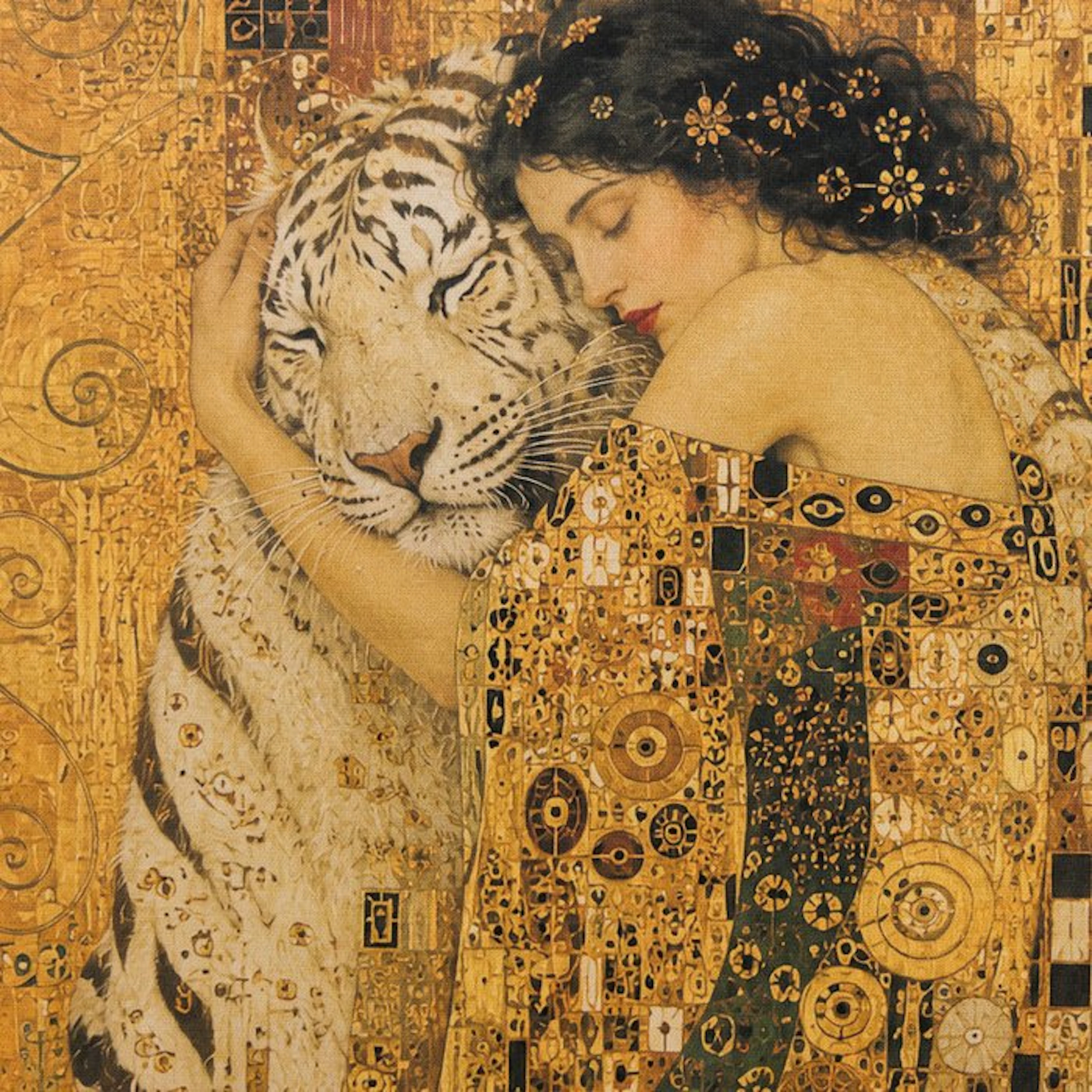 Panel - GA011 - Decorative "Étreinte – Donna e Tigre...