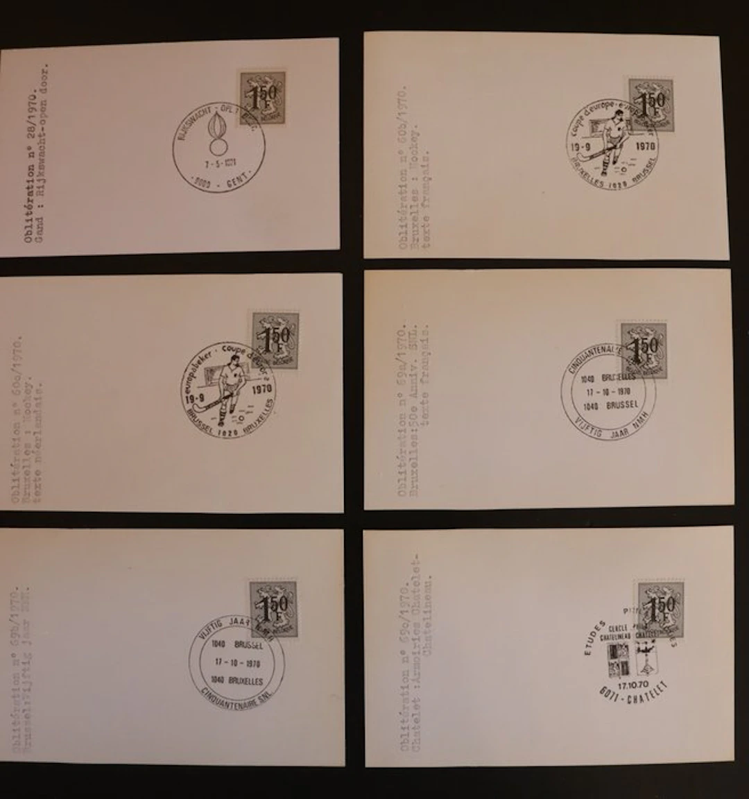 Belgium 1970/1980 - 340 commemorative cancellation cards