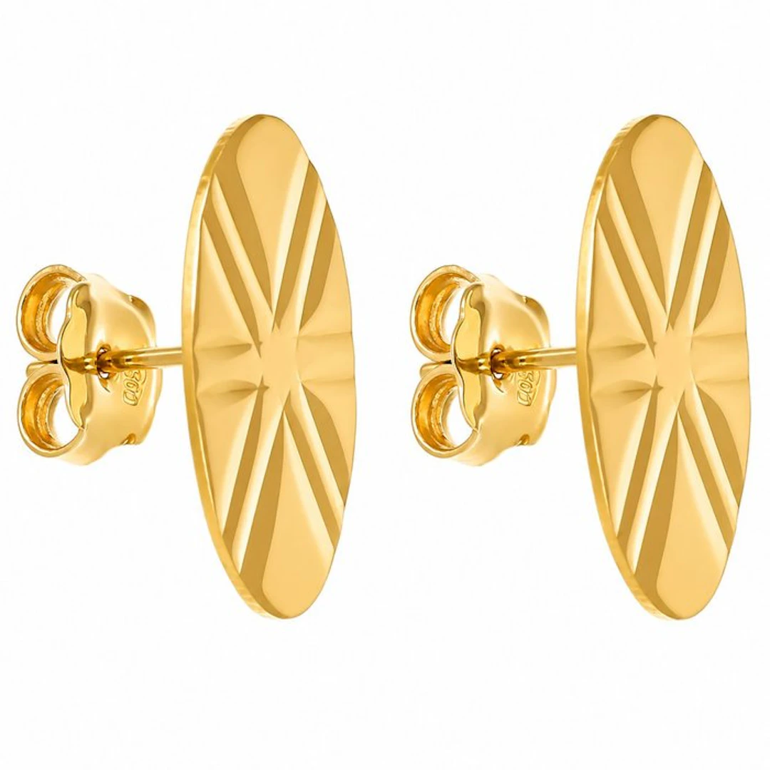 Earrings - 18 kt. Yellow gold - Made in Italy - Handmade
