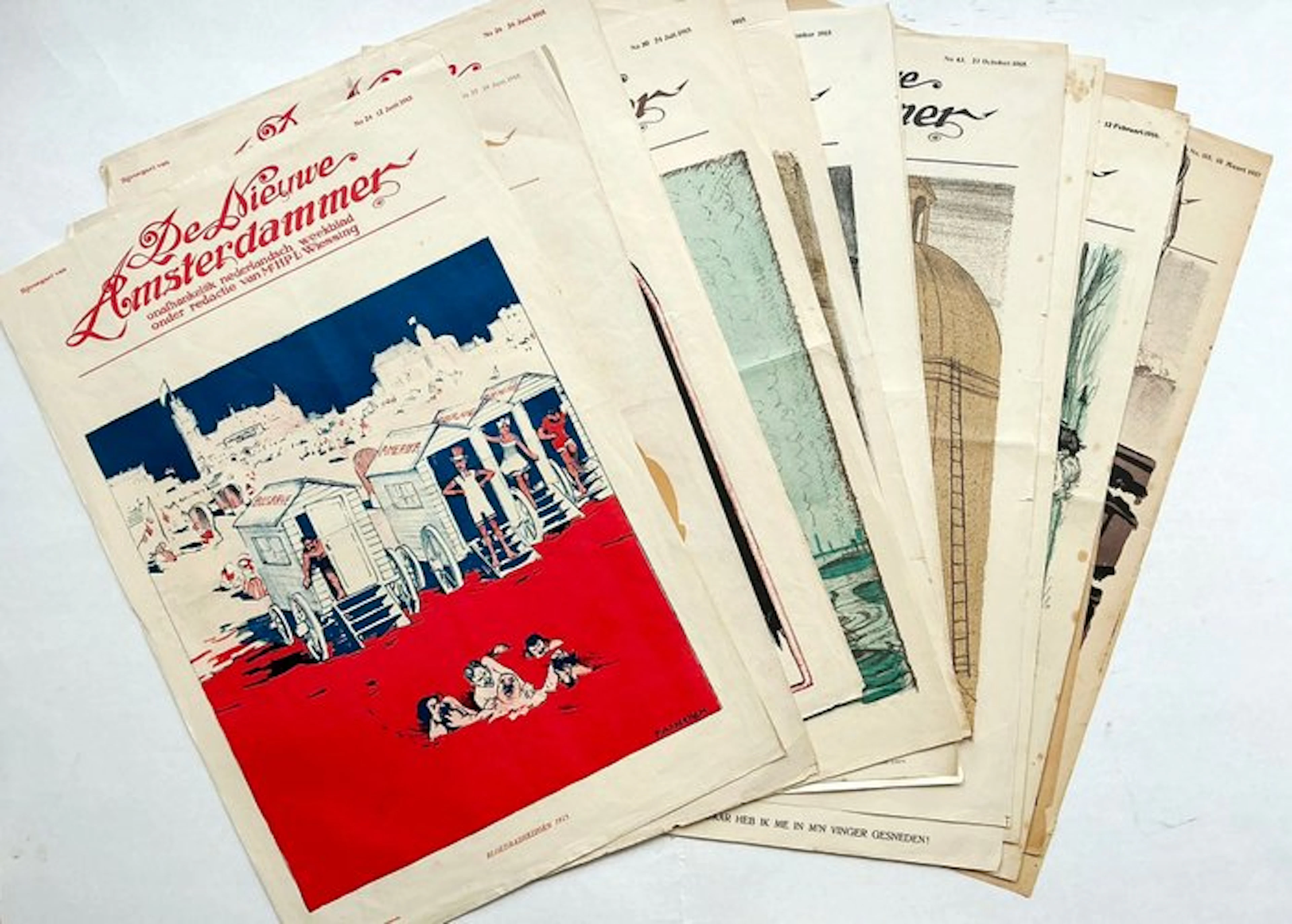 15 small poster-size political/editorial cartoons (WW1)...
