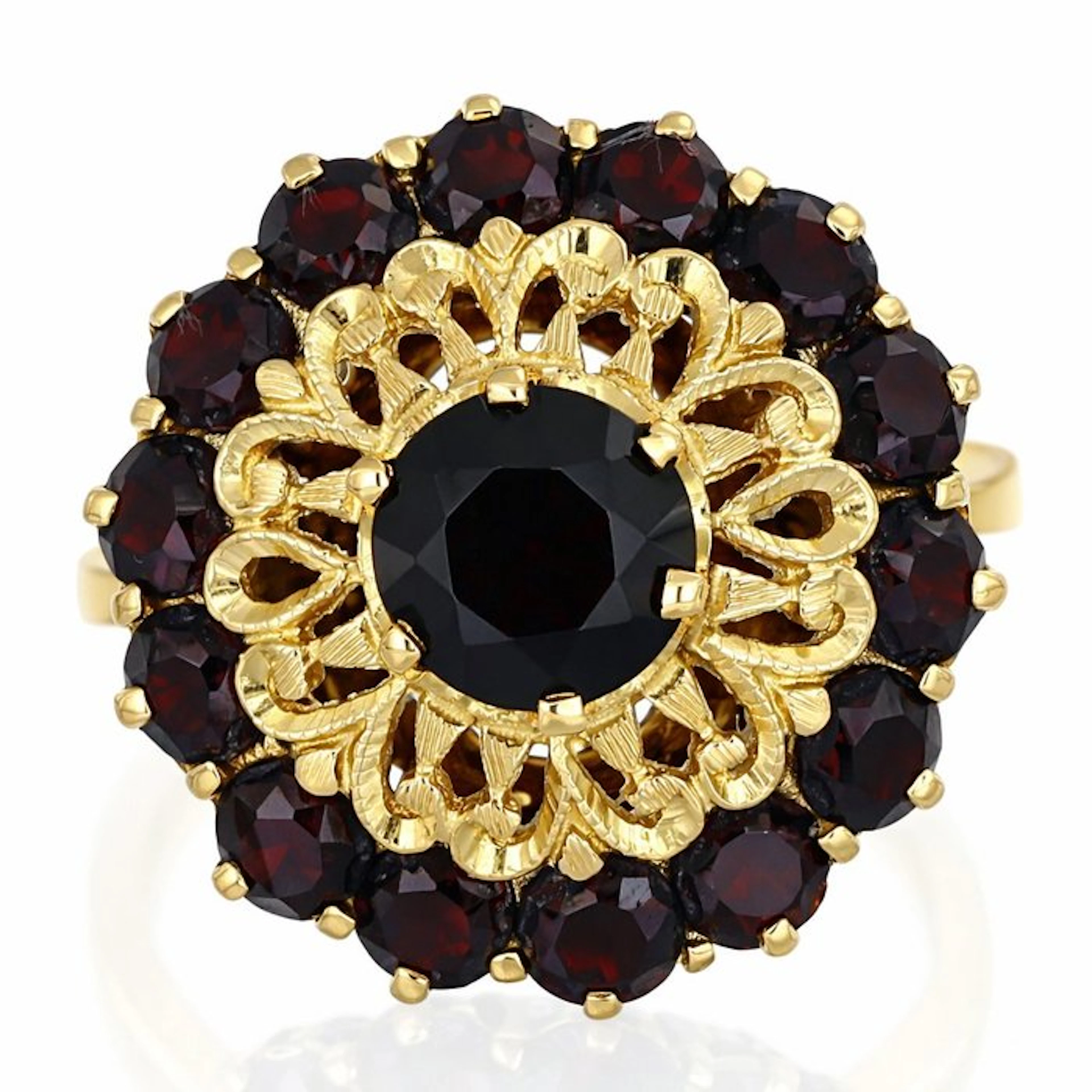 Ring - 18 kt. Yellow gold - 2.92ct. tw. Garnet - Made in Italy - Handmade