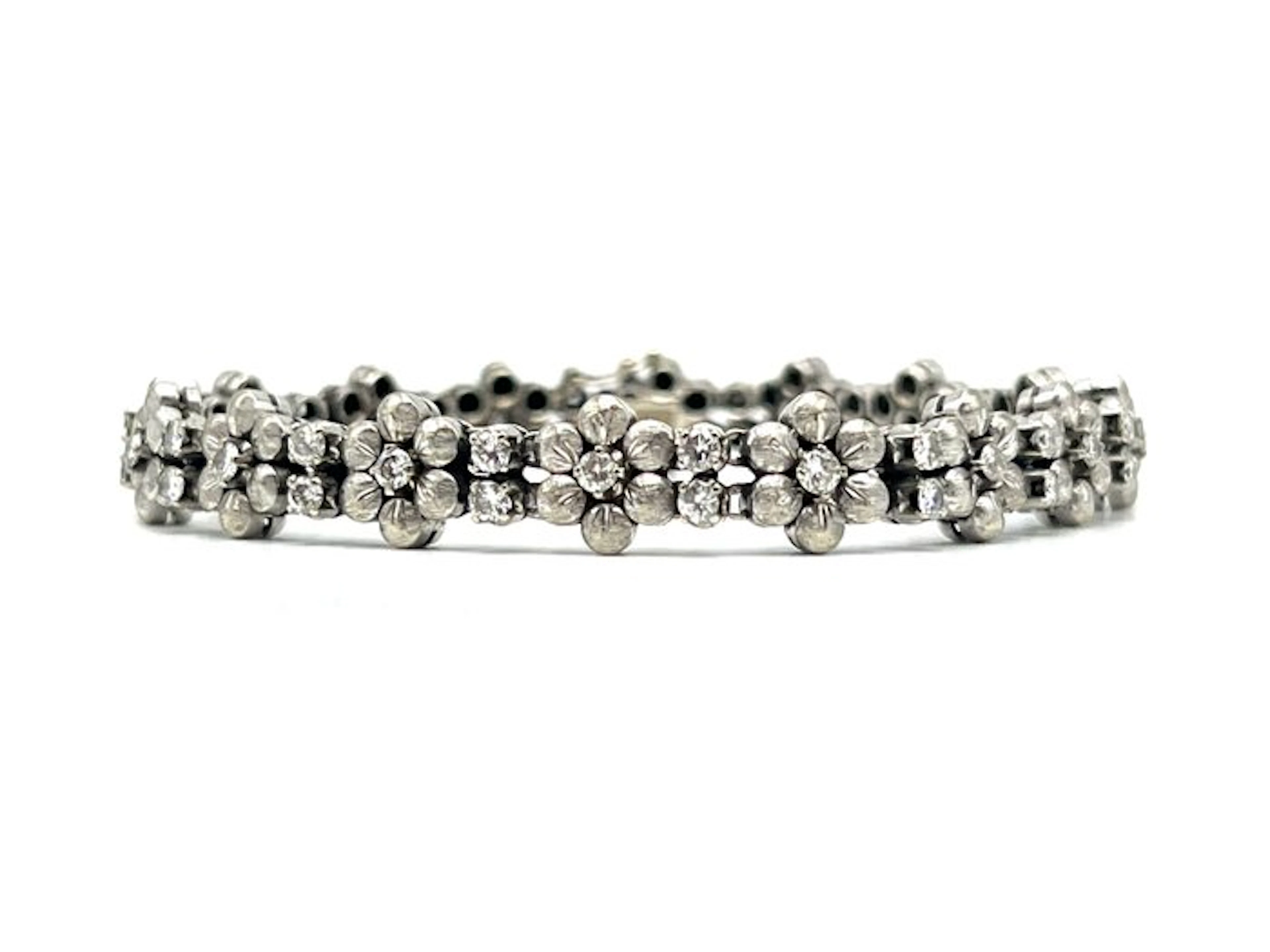 Bracelet - 18 kt. White gold - 1.38ct. tw. Diamond (Natural)