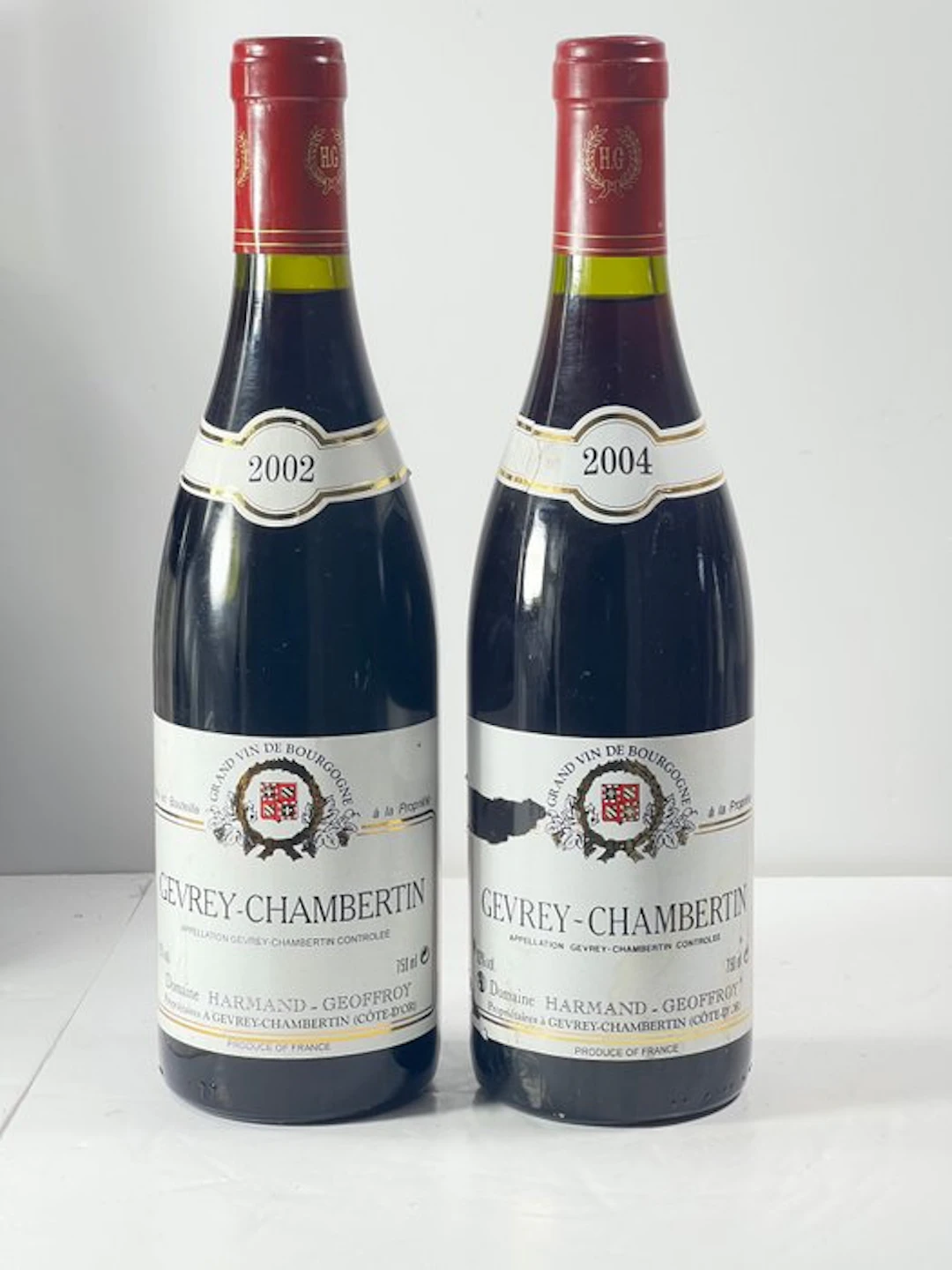 2002 é 2004 Domaine Harmand-Geoffroy - Gevrey Chambertin - 2 Bottles (0.75L)