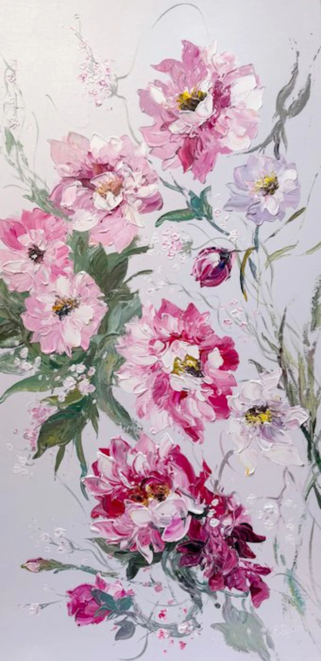 Ekaterina Dzuba (1982) - Pivoines _ 140x70cm.