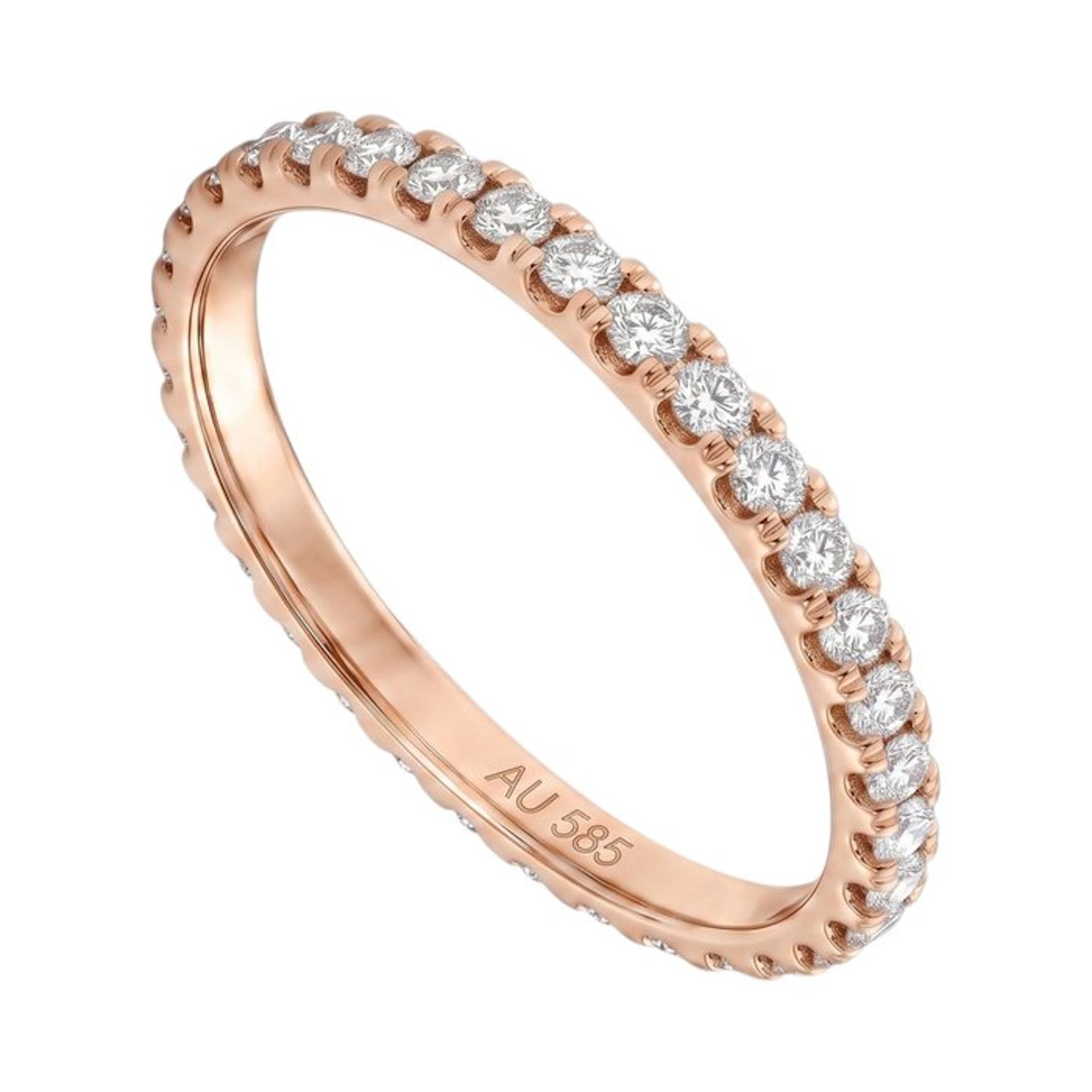 No reserve price - Ring - 14 kt. Rose gold - 0.38ct. tw. Diamond (Natural)