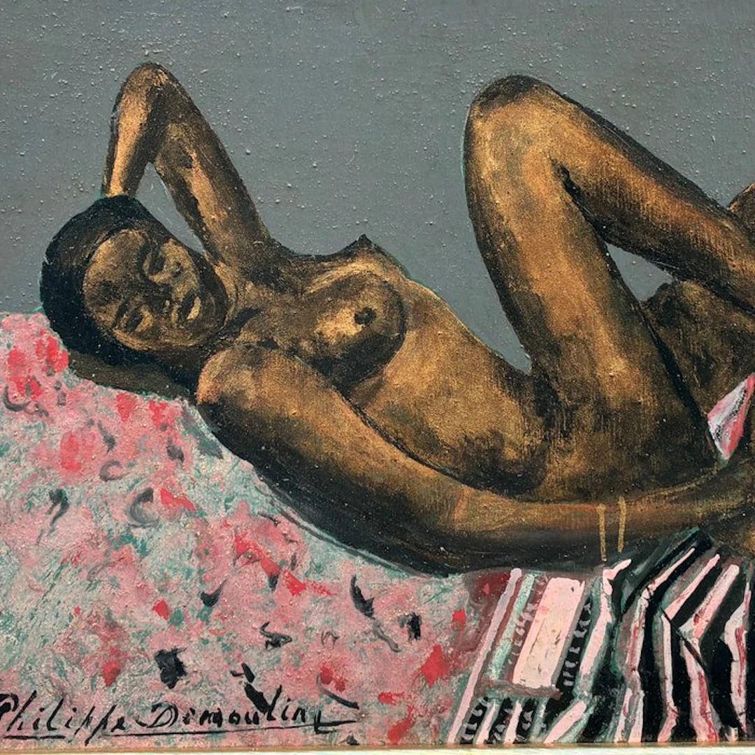Philippe Demoulin (1946) - Nu allongé d'une femme...