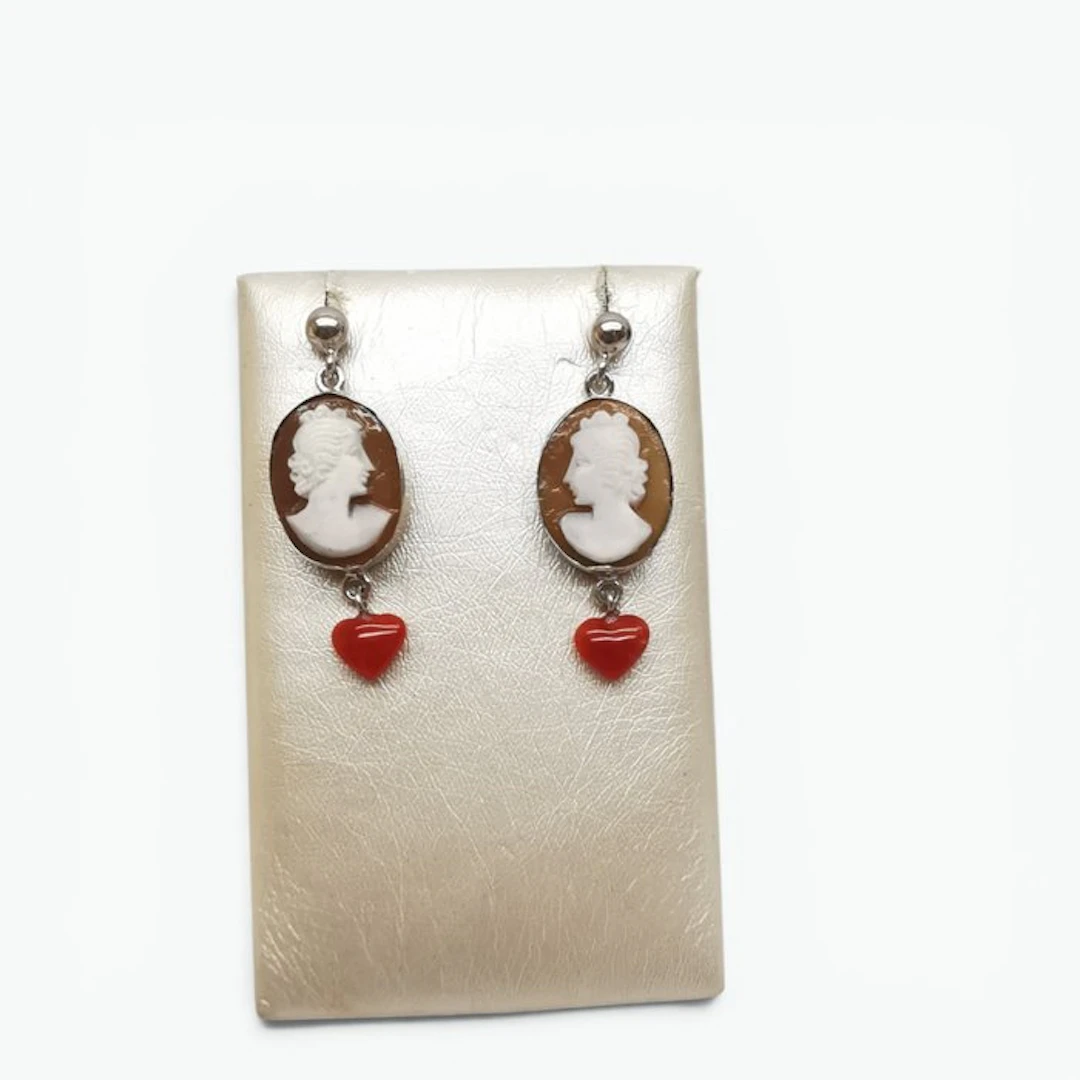 Coral - Sterling Silver 925 - Earrings - handmade