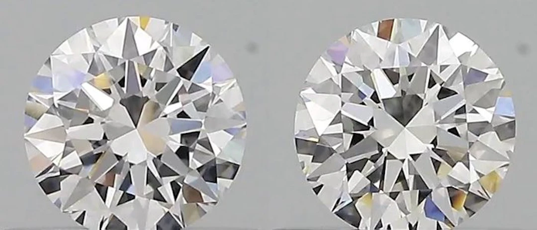2 pcs Diamond (Natural) - 0.60 ct - Round - D...