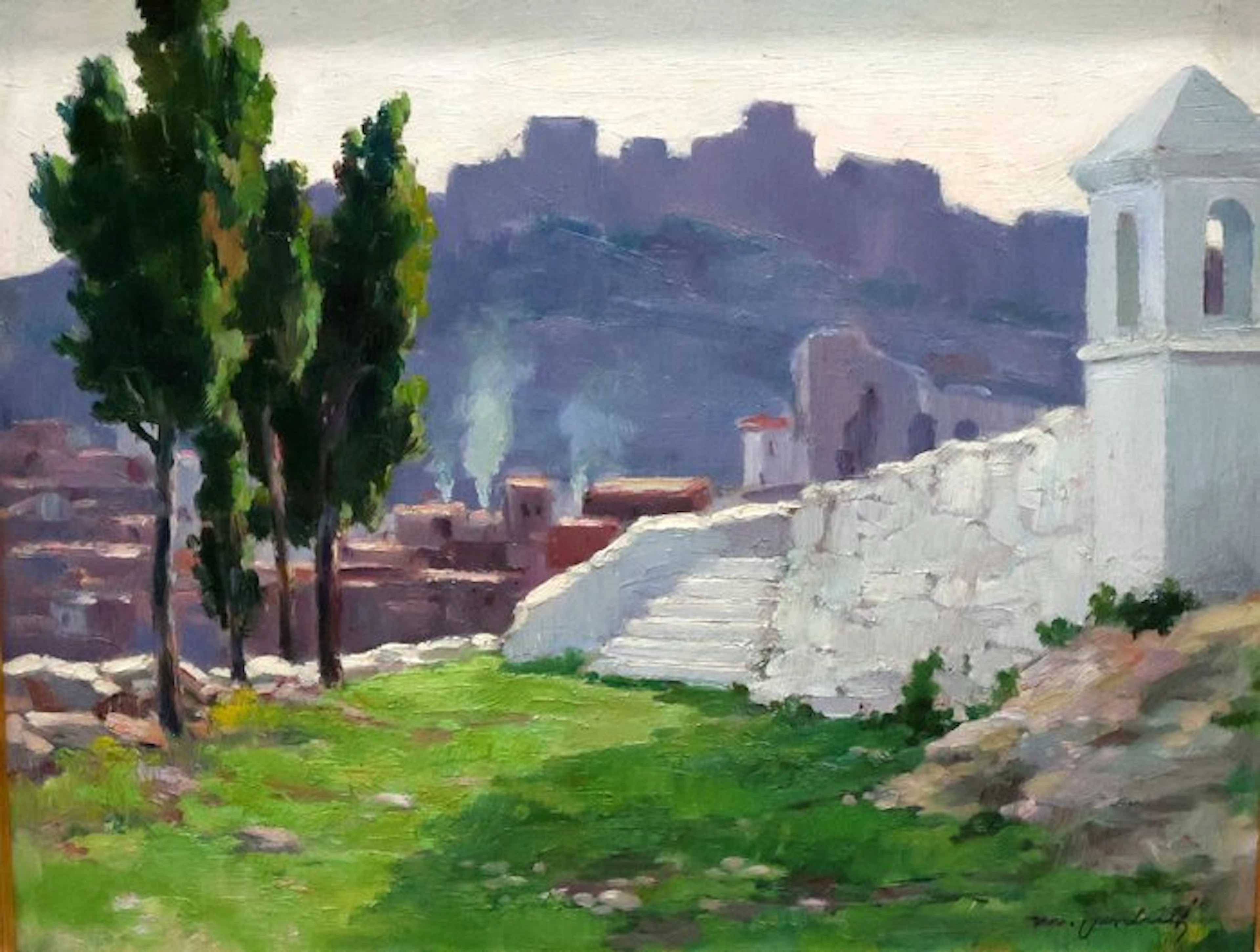 Miguel Martínez Verchili (1898-1989) - Atardecer en el pueblo - NO RESERVE