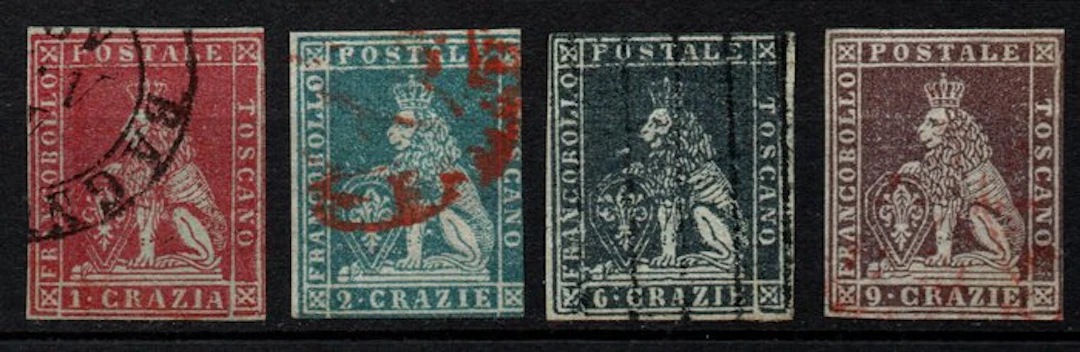 Italian Ancient States - Tuscany 1851 - Series of stamps...