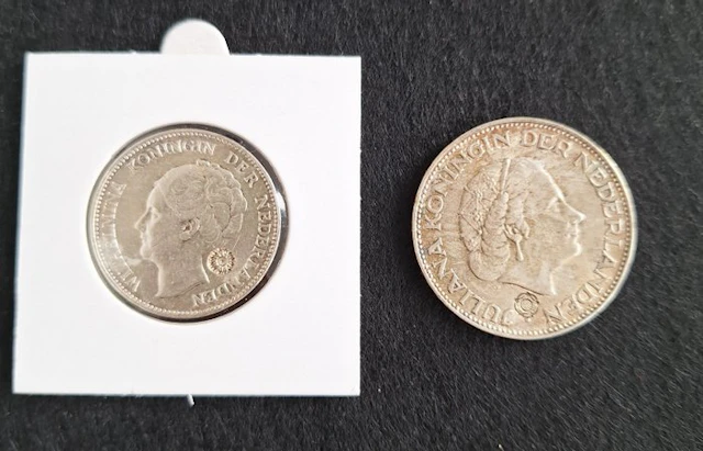 Netherlands. Wilhelmina. Gulden 1929 & 1966 met klop (No reserve price)